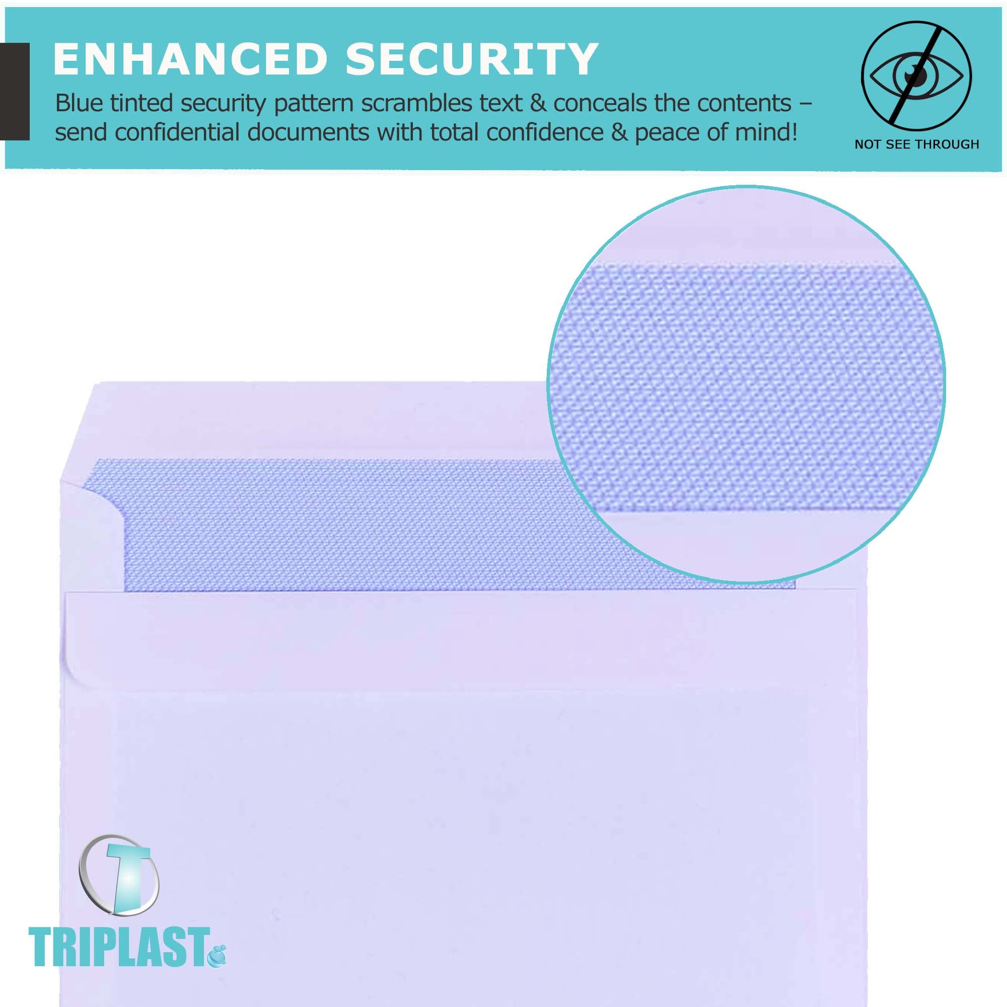 Triplast C6 White Self Seal Security Envelopes - 100 Pack | 114x162mm | 90 gsm 3
