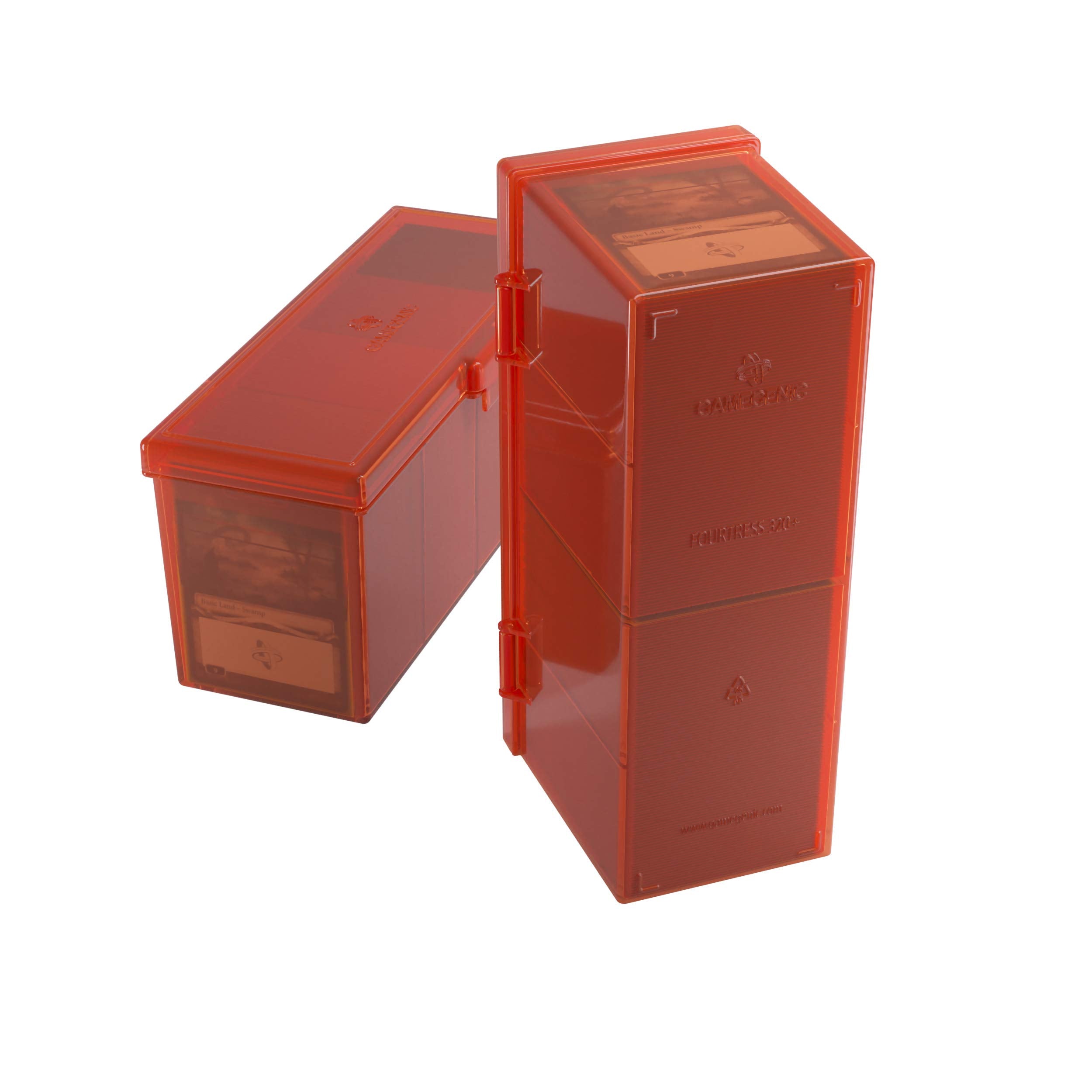 Gamegenic Fourtress 320-Card Deck Holder - Rigid, Stackable Storage | Red 9