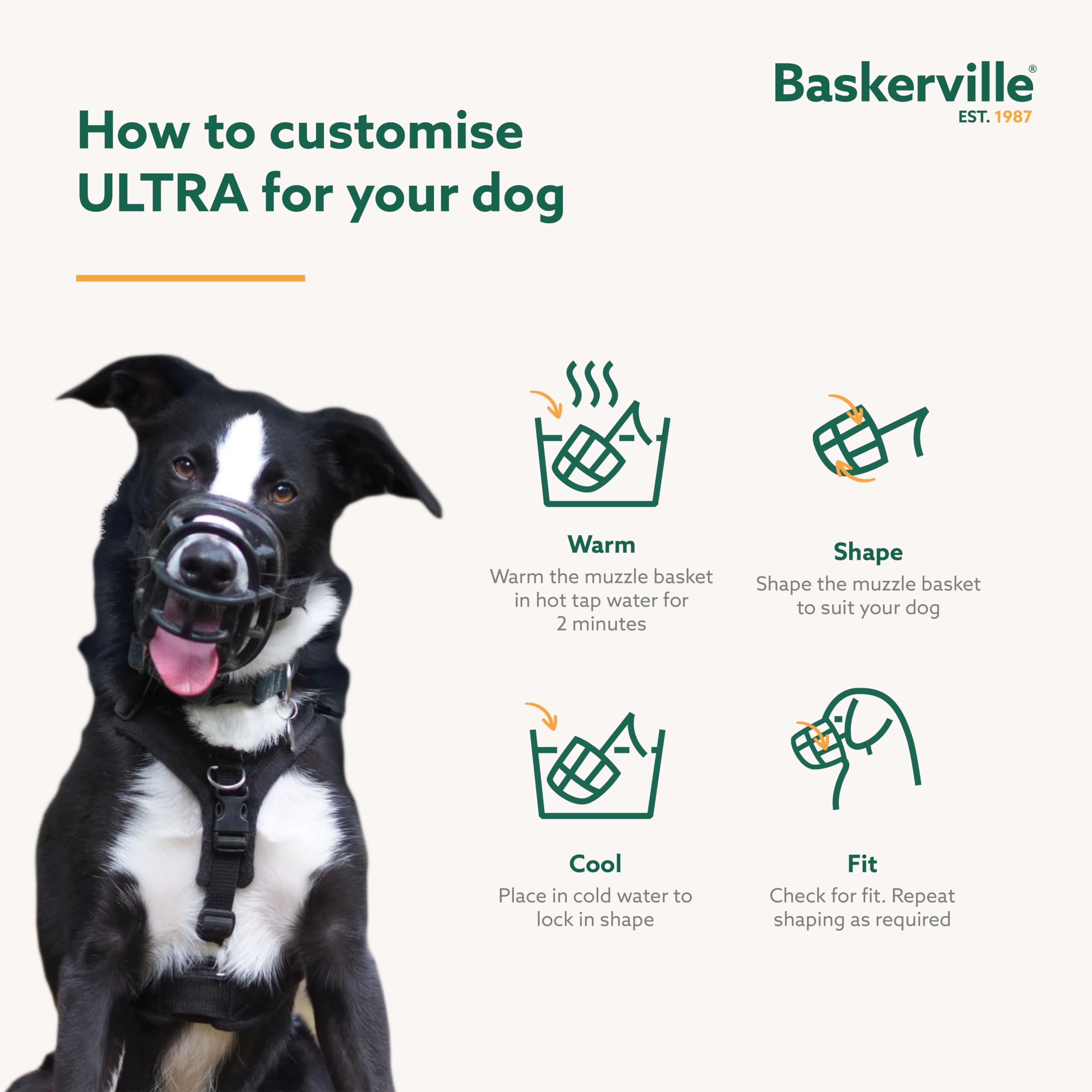 Baskerville Ultra Muzzle - Size 4 | Patented Humane Design | Breathable TPR 4