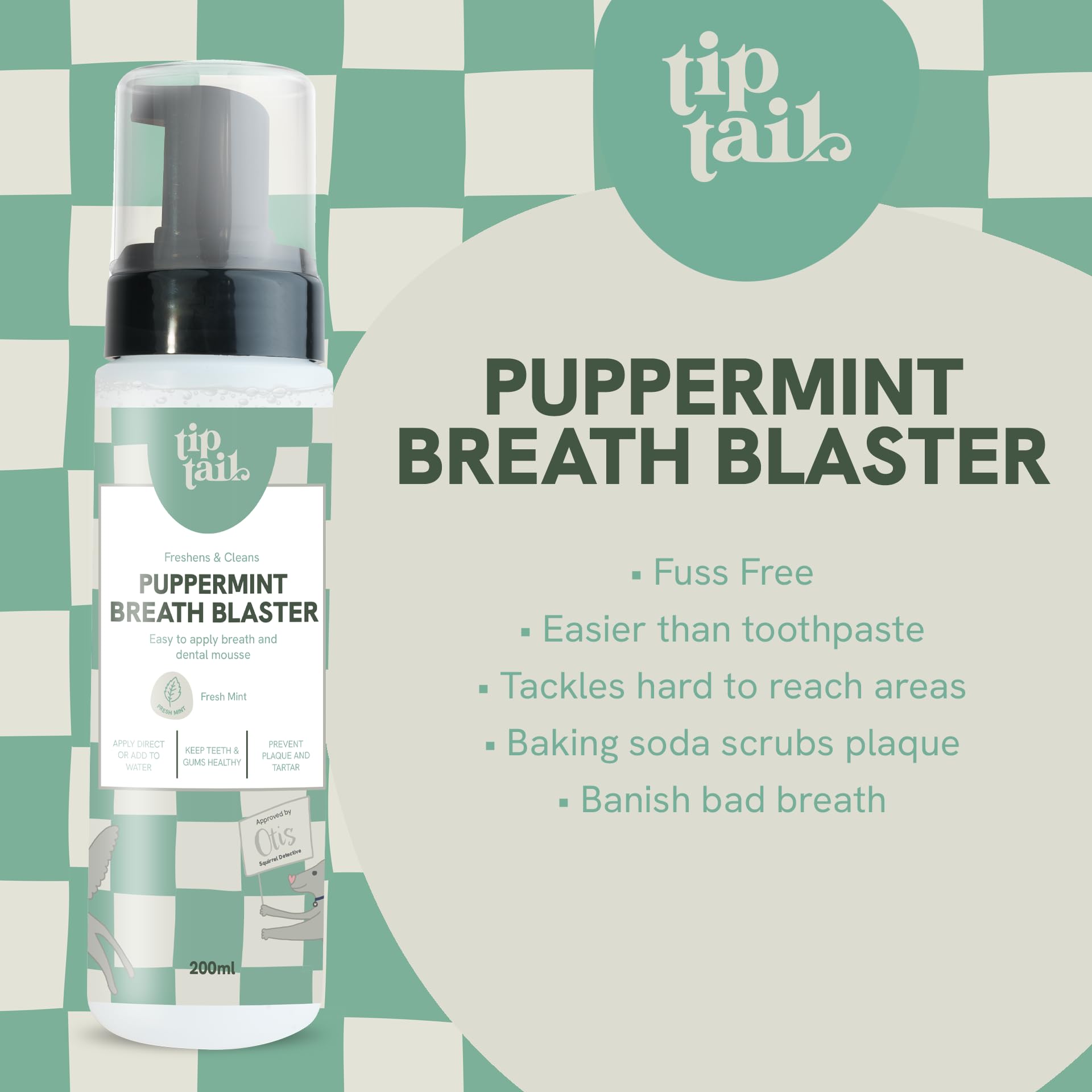 Tip Tail Puppermint Breath Blaster Dog Dental Mousse - Freshens Breath, Prevents Plaque | 200 ml 3