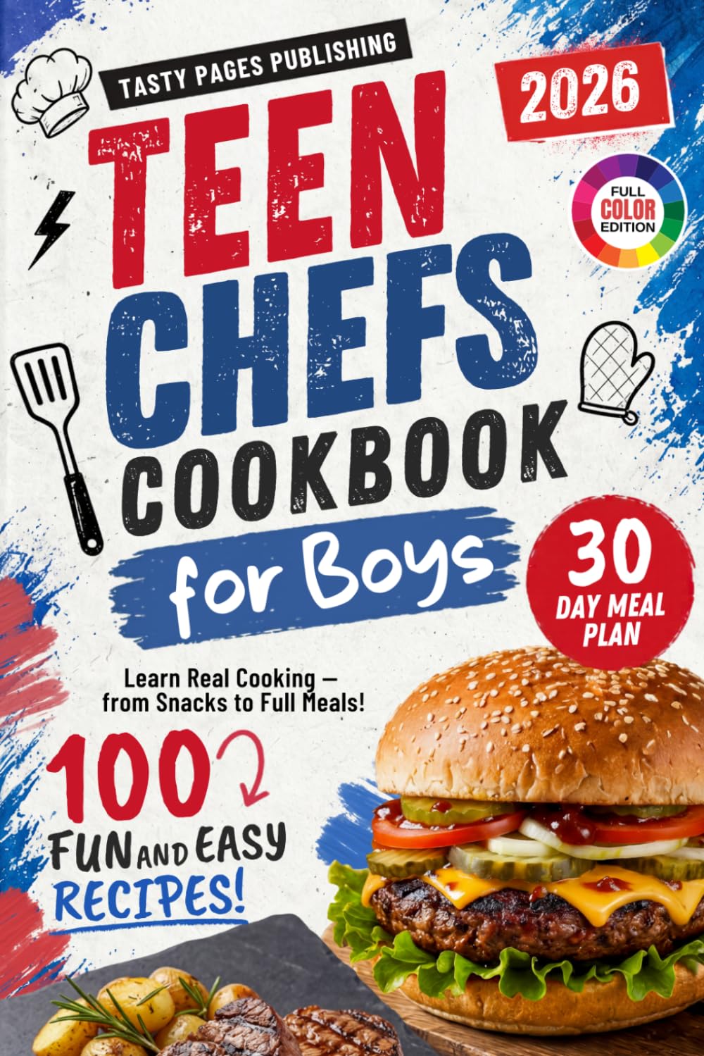 Majosta Teen Chefs Cookbook for Boys: Easy Recipes for Independence & Real Cooking Skills | Ages 10+