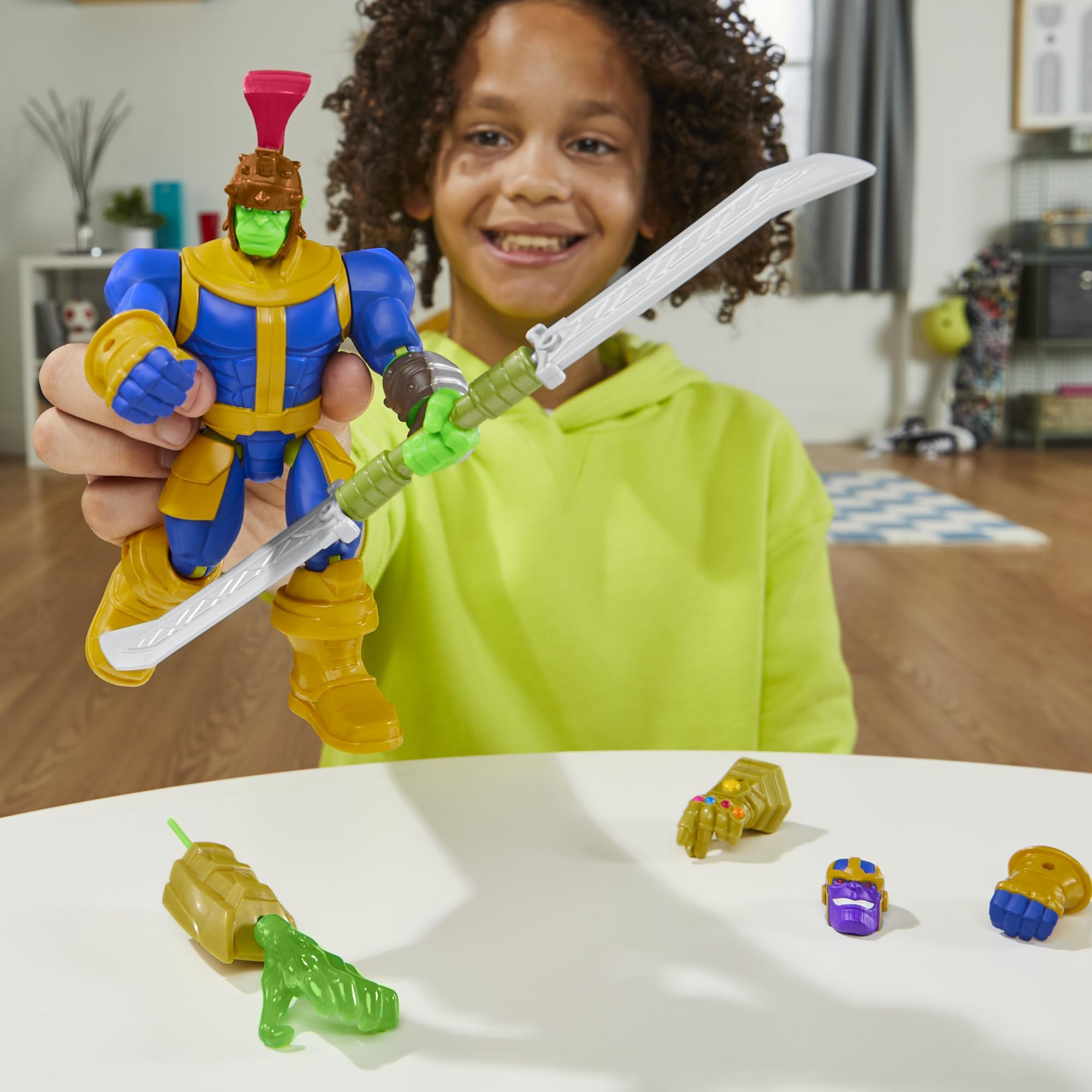 Marvel MixMashers Thanos Deluxe Action Figure - Interchangeable Parts | 9 Points of Articulation 6