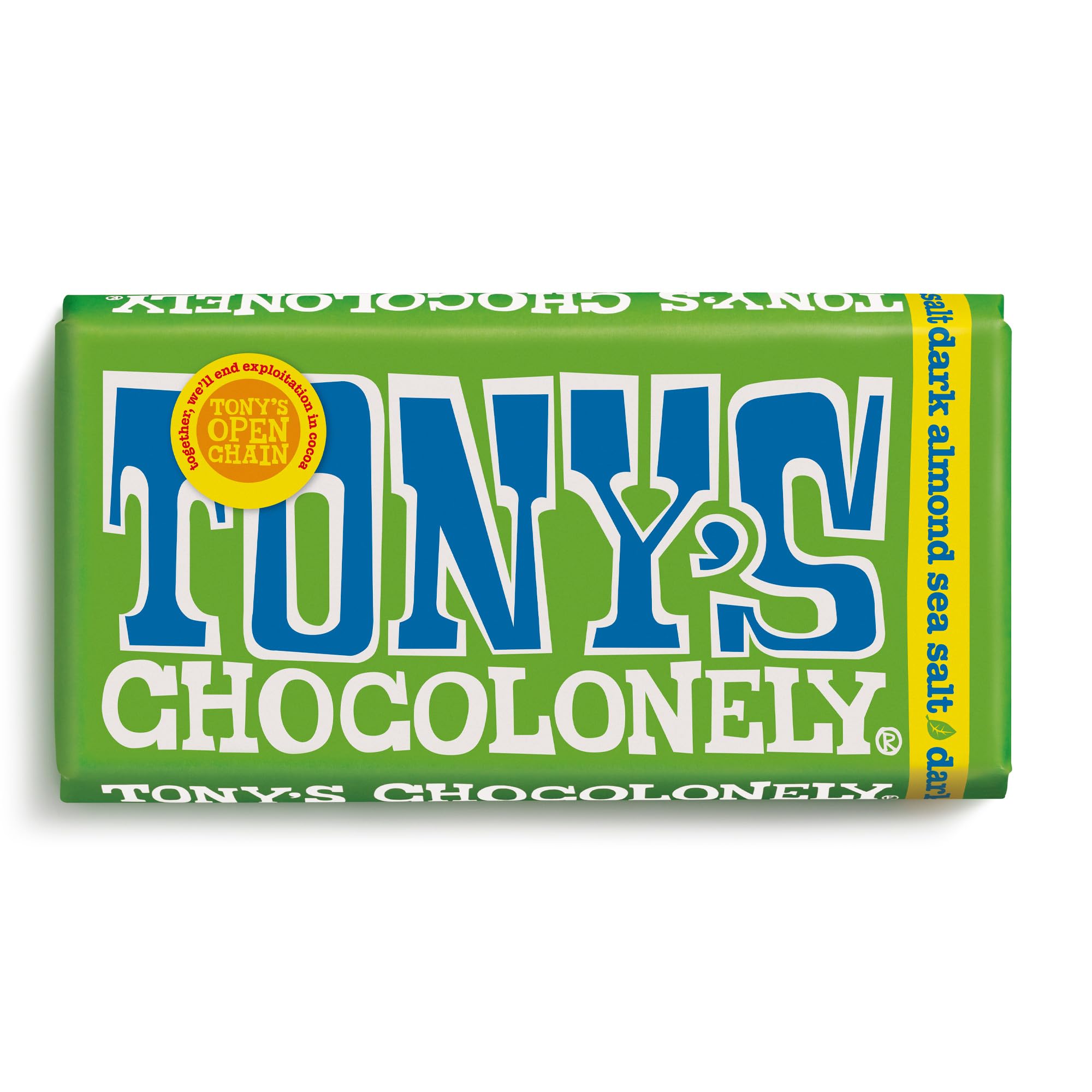 Tony's Chocolonely Riegel aus dunkler Schokolade, Mandeln und Meersalz – 180 g belgischer Fairtrade