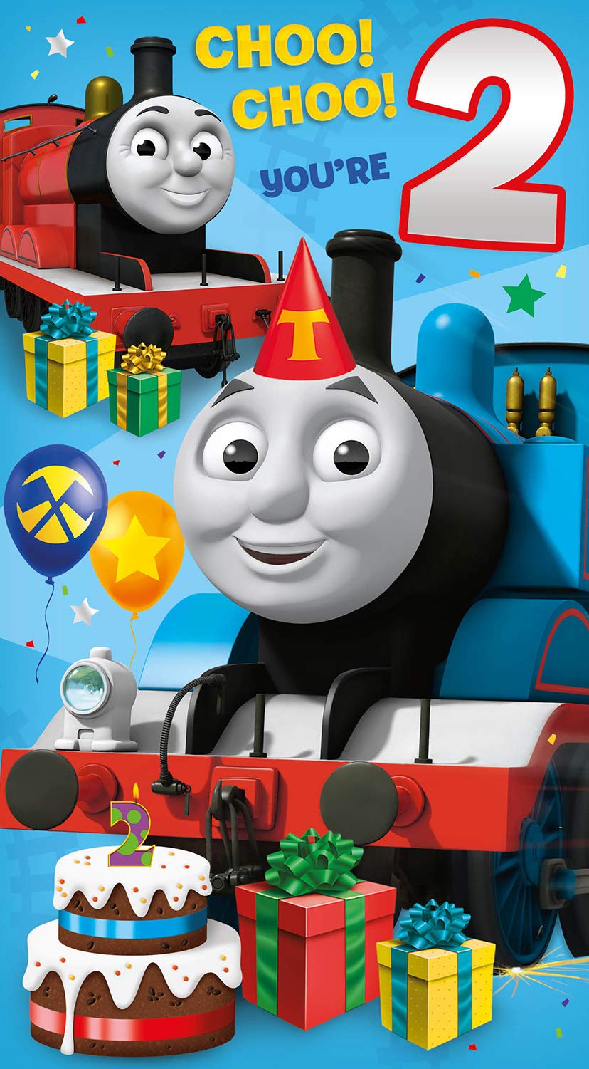 Danilo Promotions Thomas & Friends Age 2 Birthday Card | Blue | 130 mm x 235 mm