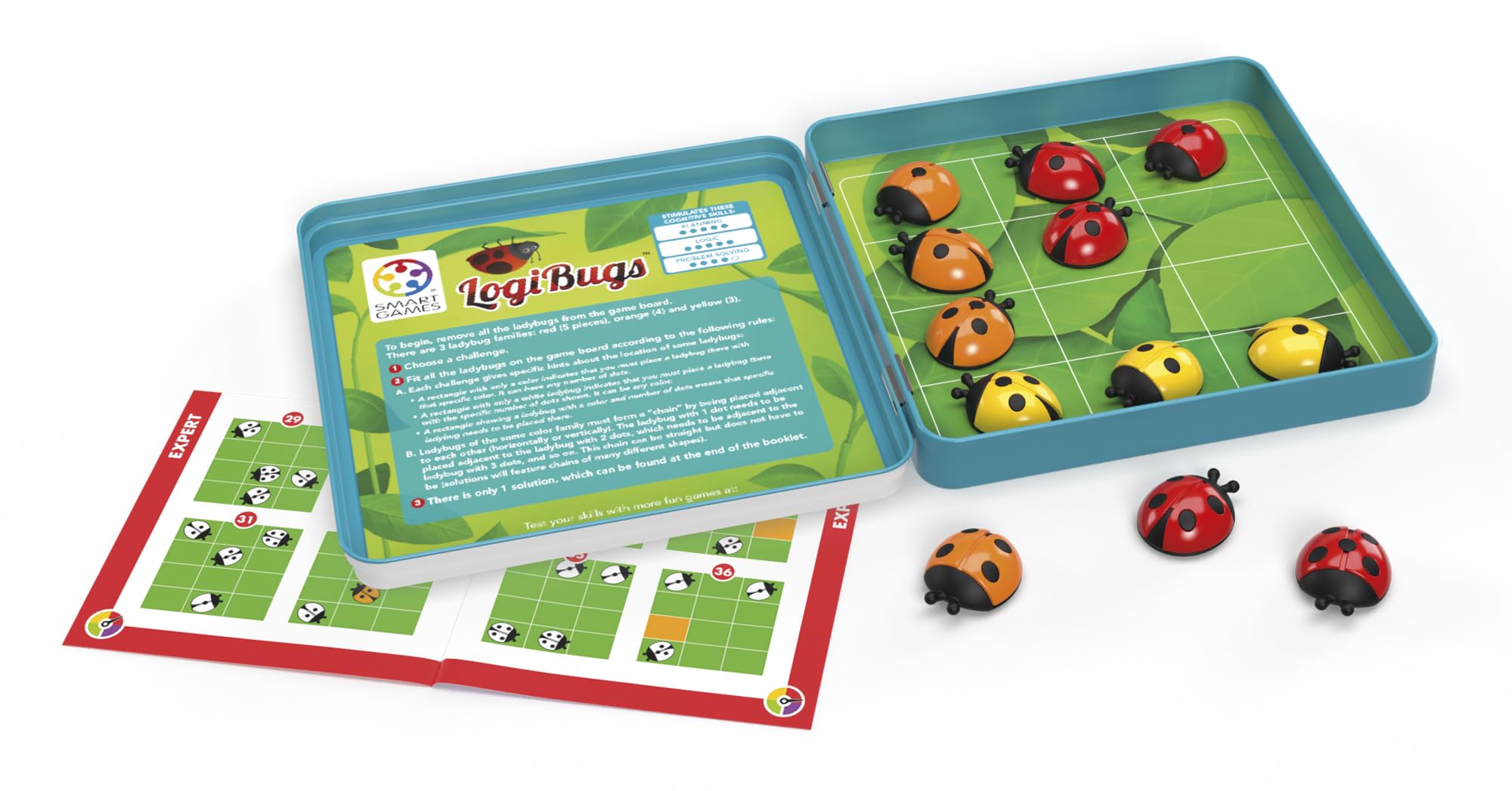SmartGames Logibugs Magnetic Puzzle Game - 48 Challenges | Travel Tin | Ages 6+ 3