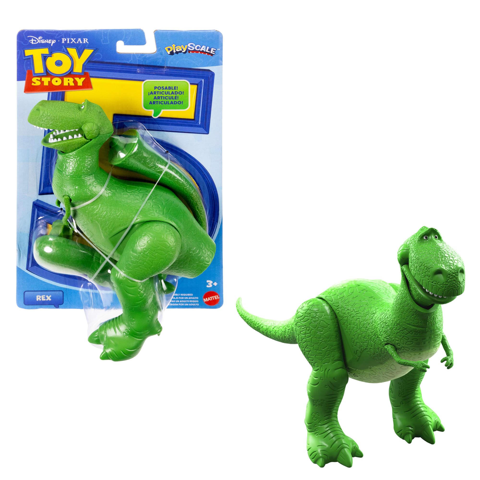 Mattel Disney and Pixar Toy Story 5 Rex Action Figure - 7.25 Inches Tall, 8 Posable Joints