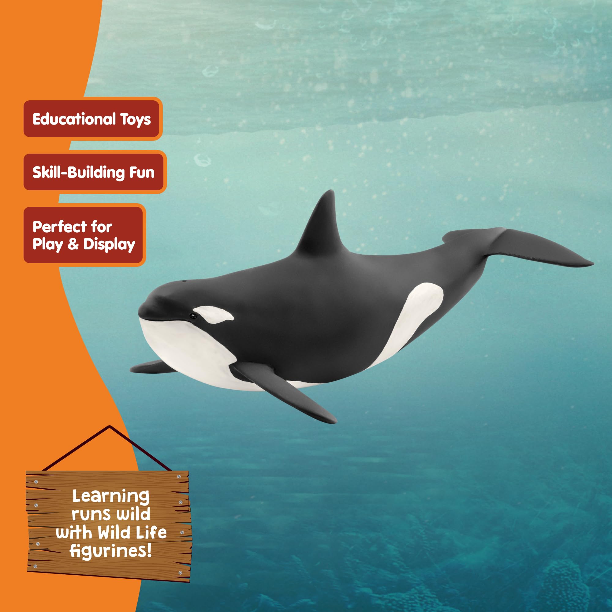 Schleich Wild Life Killer Whale Figurine 14807 | Ages 3+ | Black 6