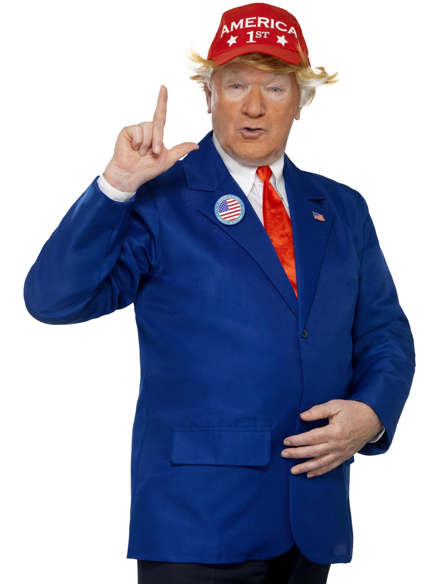 Smiffys President Costume - Adult Mens Fancy Dress with Jacket, Tie, Hat & Badges