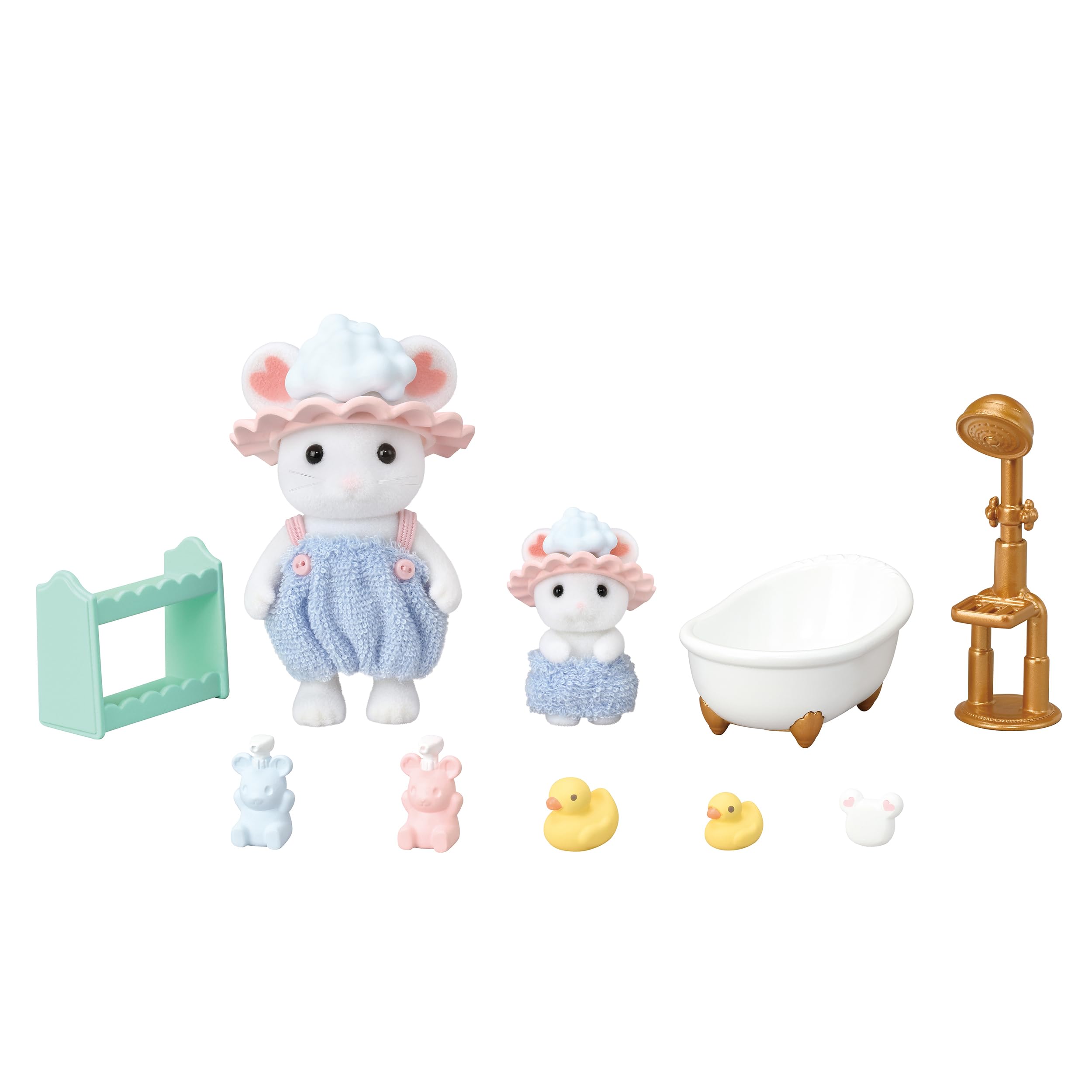Sylvanian Families Bath Time Bubble Siblings Playset | Marshmallow Mouse Figures | Ages 3+ 2
