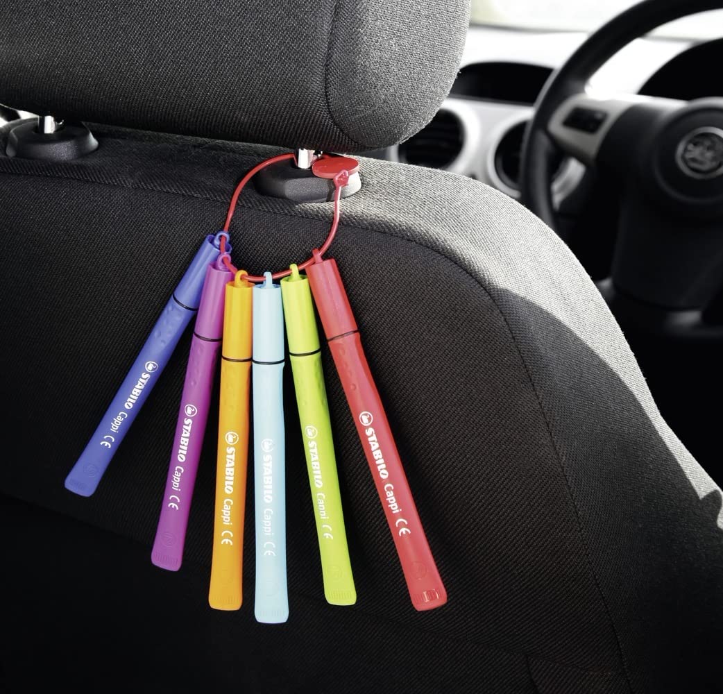 STABILO Cappi Felt Tip Pens - 12 Assorted Colours Wallet with Cap-Ring | 1mm Line Width 6