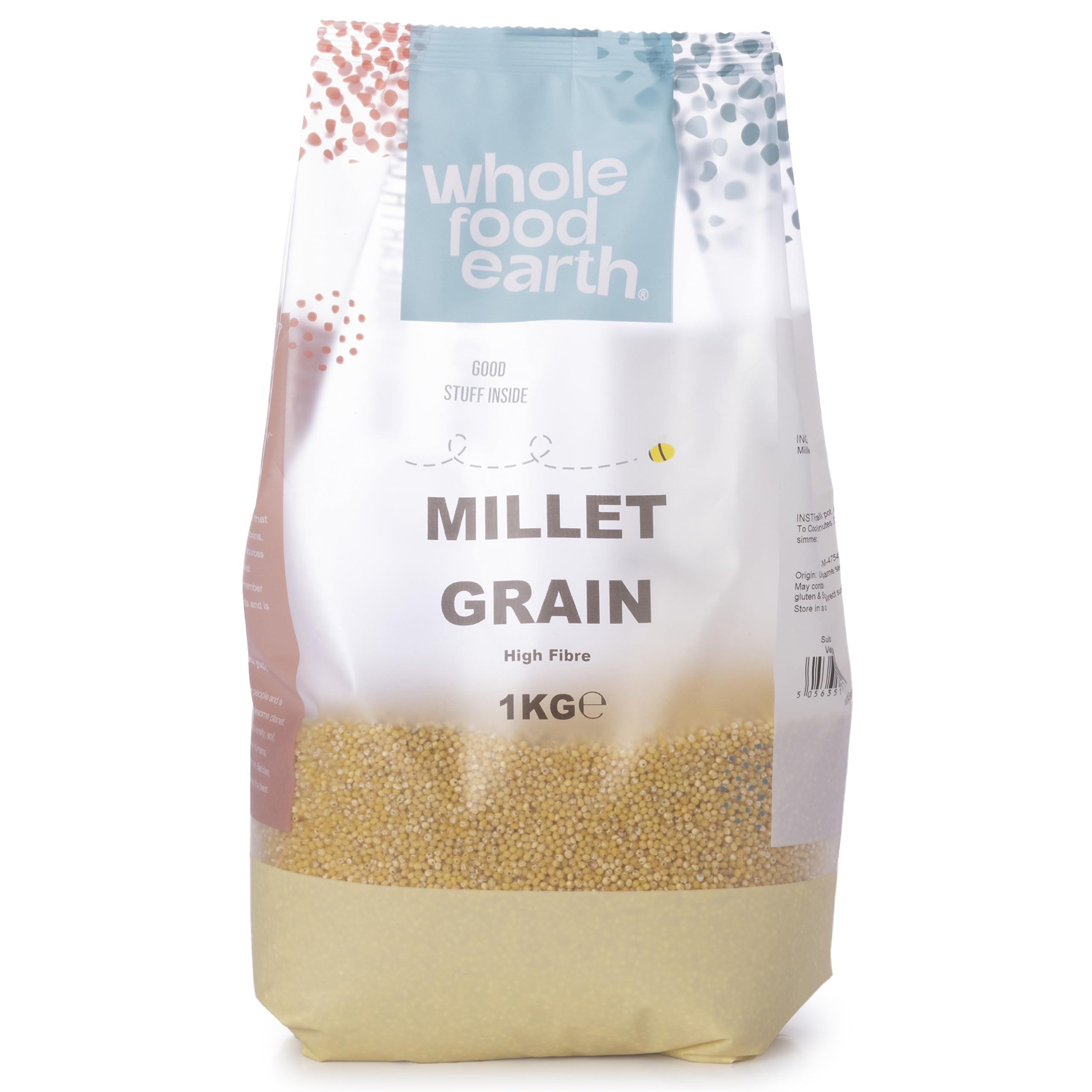Wholefood Earth Pearl Millet Grain - 1 kg | Natural | High Fibre | GMO Free