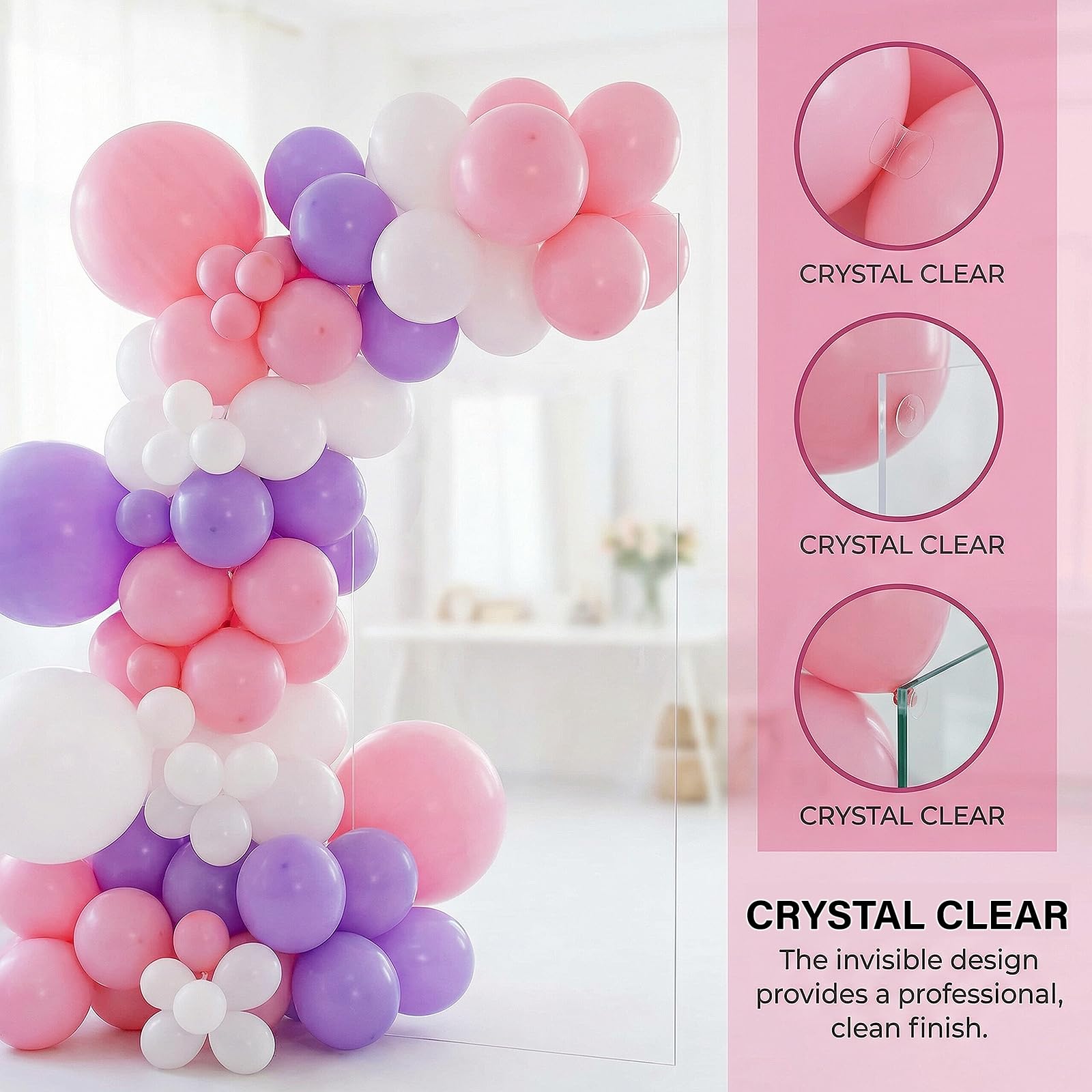 Muexoee 600 PCS Removable Balloon Glue Dots - Extra Strong Double Sided Adhesive | Clear 4