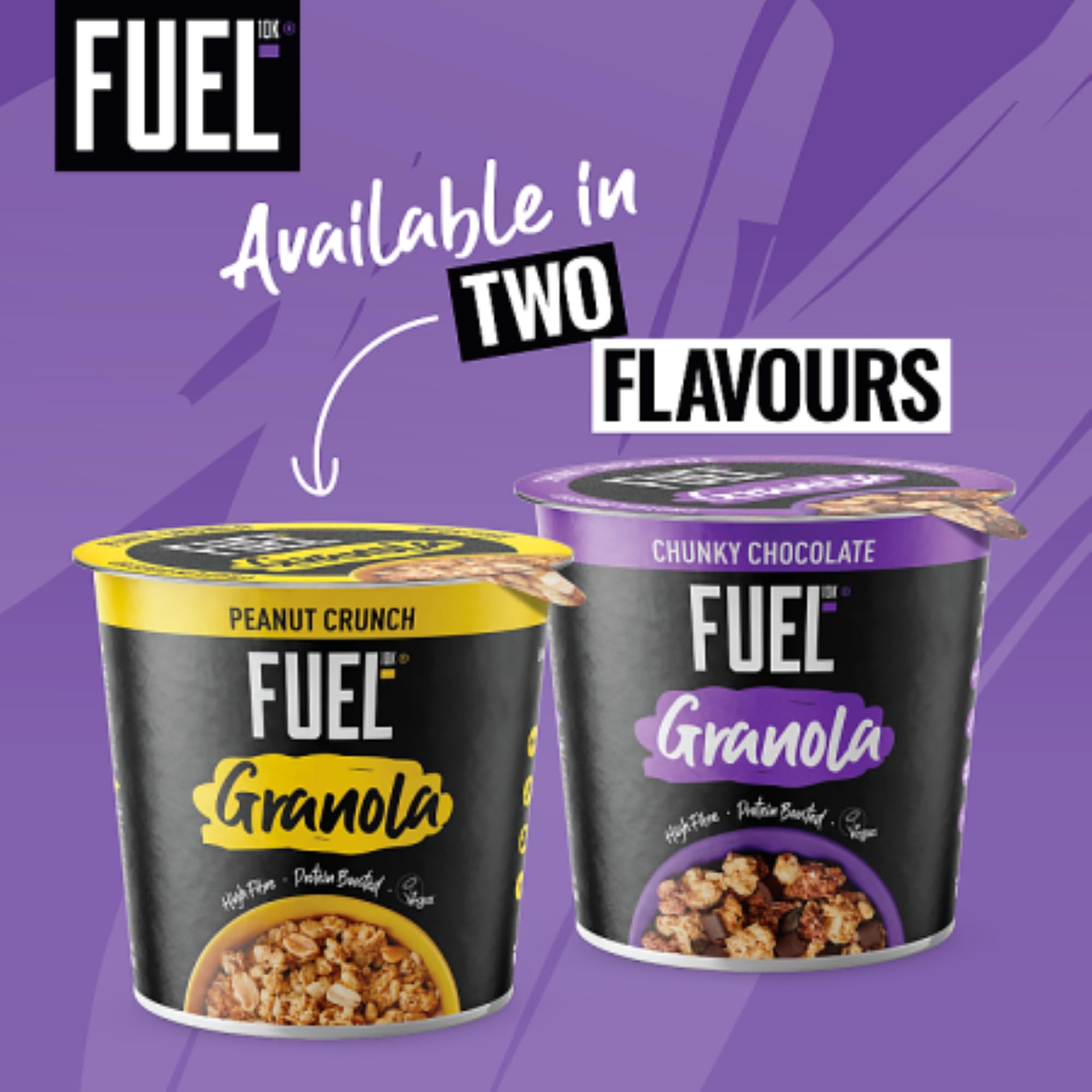 FUEL10K Peanut Crunch Protein Granola Cereal Pot - High Protein, Vegan Friendly | 70g Pot (Pack of 8) 4