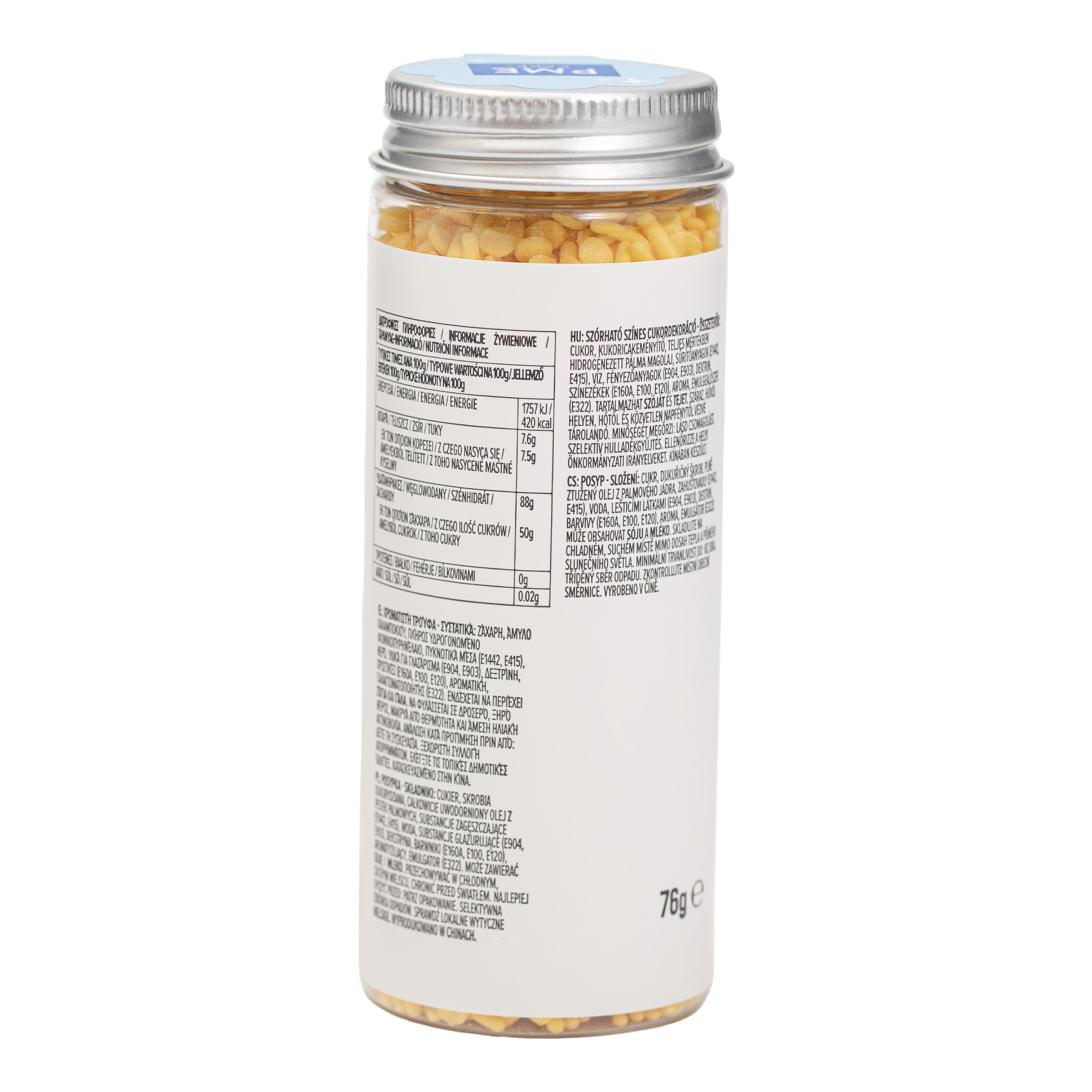 PME Cake Sprinkle Mix - Yellow Blend of Strands, Beads, and Confetti | 76g