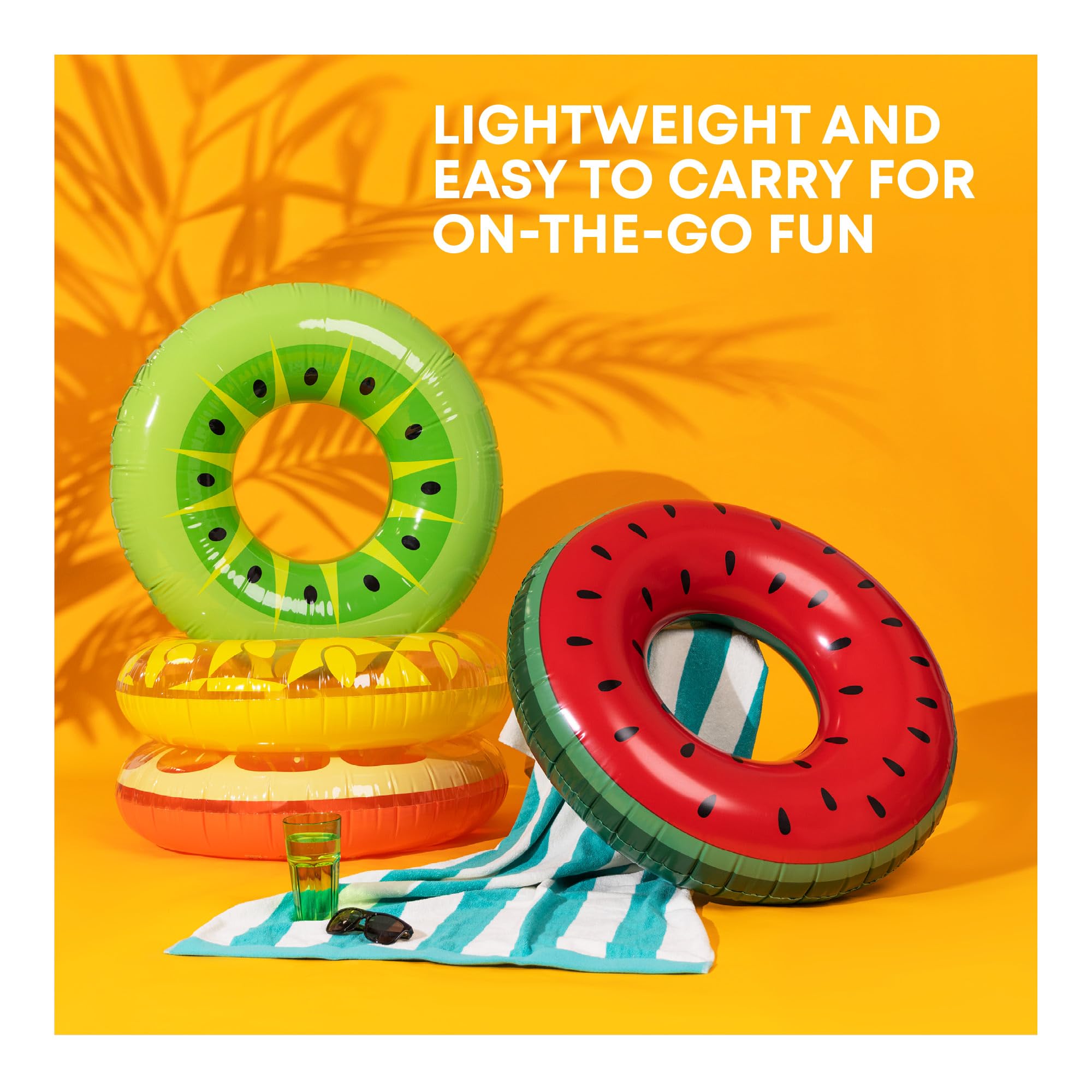 SPLASH! Inflatable Swimming Ring 90cm - Durable PVC Fruit Design | Supports 80kg 5