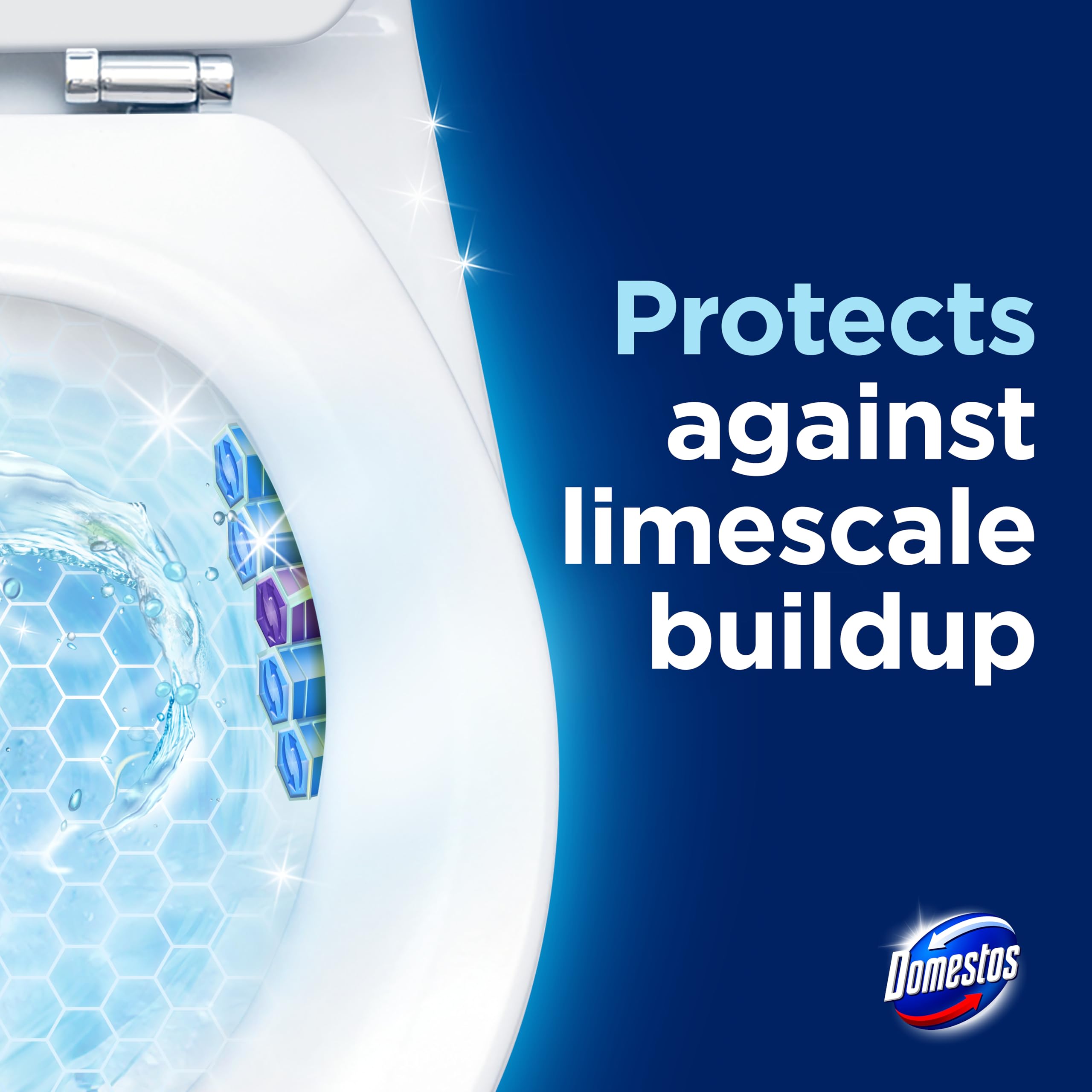 Domestos Power 5 Ocean Toilet Rim Blocks - 2 Count (50g Each) | Limescale Prevention & Rich Foam 3