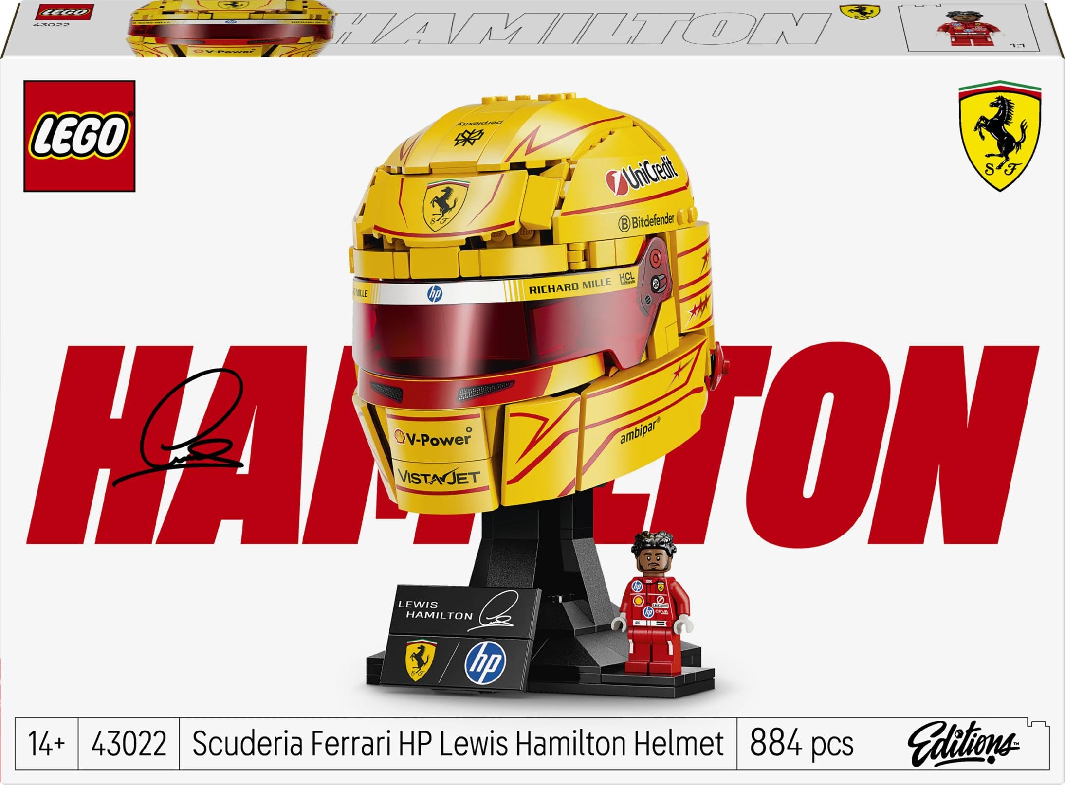 LEGO Editions Scuderia Ferrari HP Lewis Hamilton Helmet Building Set | Age 14+ | Model 43022 5