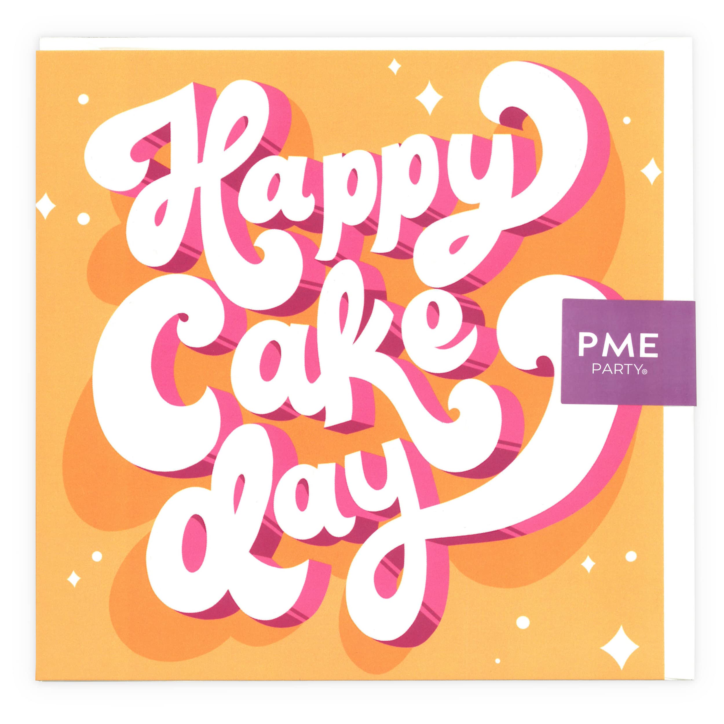 PME 'Happy Cake Day' Greeting Card - 300gsm Embossed Cardboard | 6x6 Inches