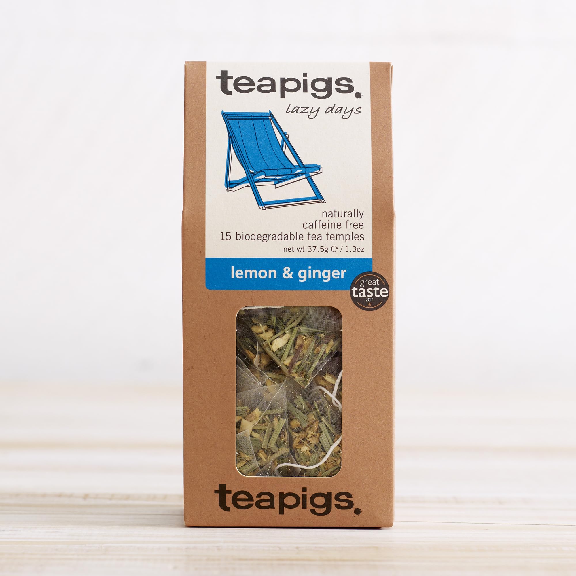 teapigs Lemon and Ginger Herbal Tea Bags | 15 Count | Caffeine-Free Infusion