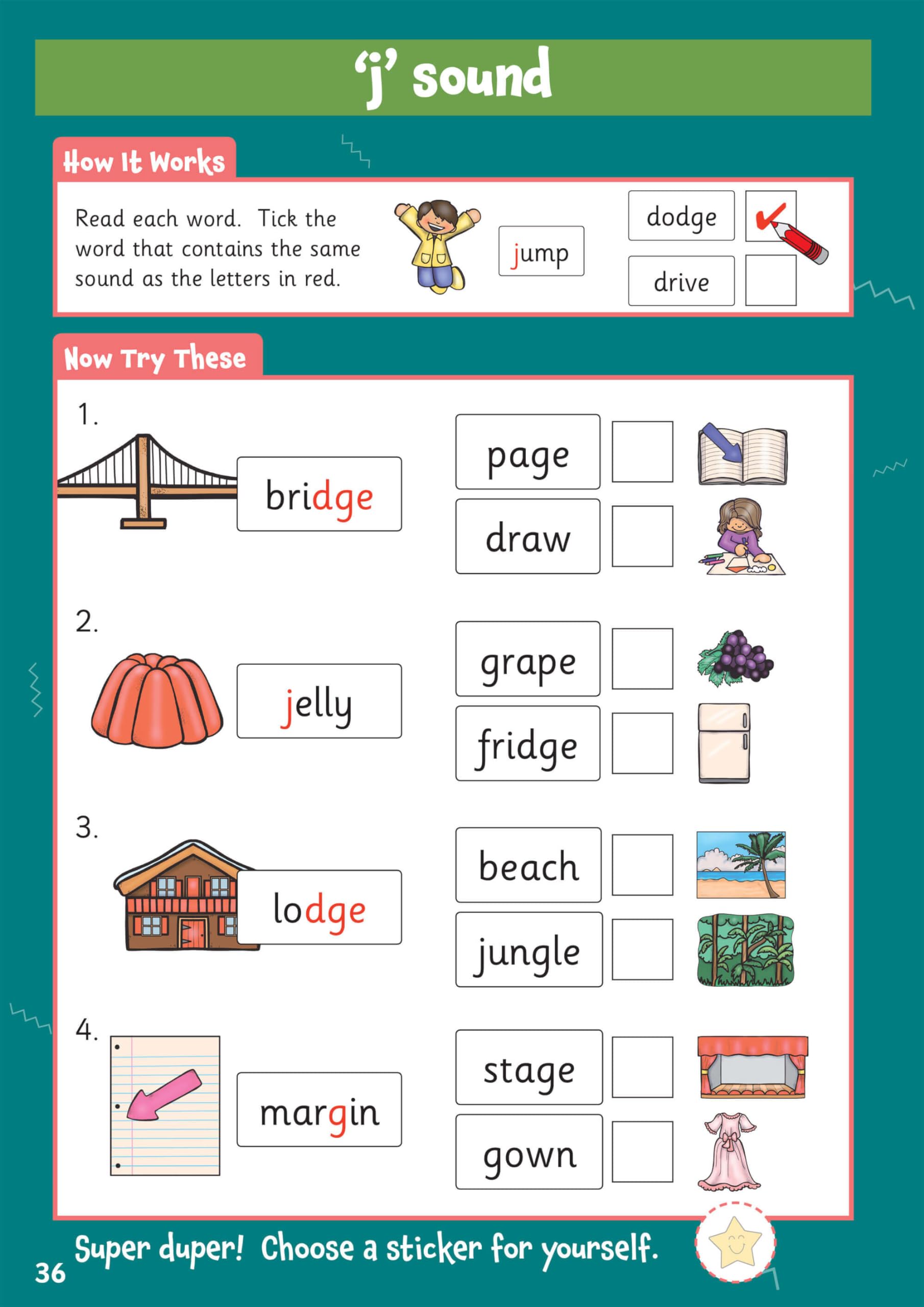 CGP 10 Minutes a Day Phonics for Ages 5-7 Study Aid Paperback with Reward Stickers 6