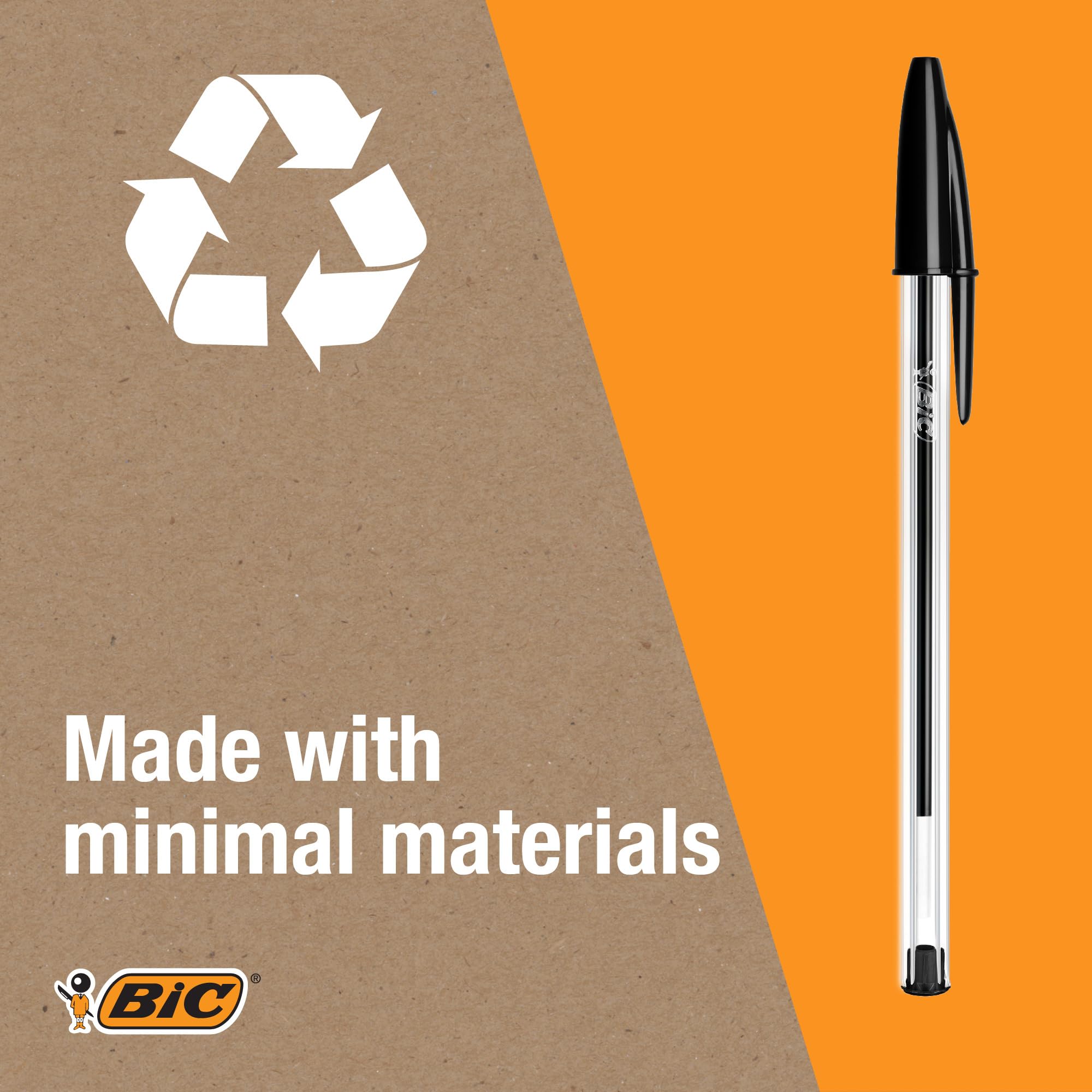 BIC Cristal Original Ballpoint Pens - Fine Point (1.0mm) | Smooth Writing | Pack of 100 Black Ink 6