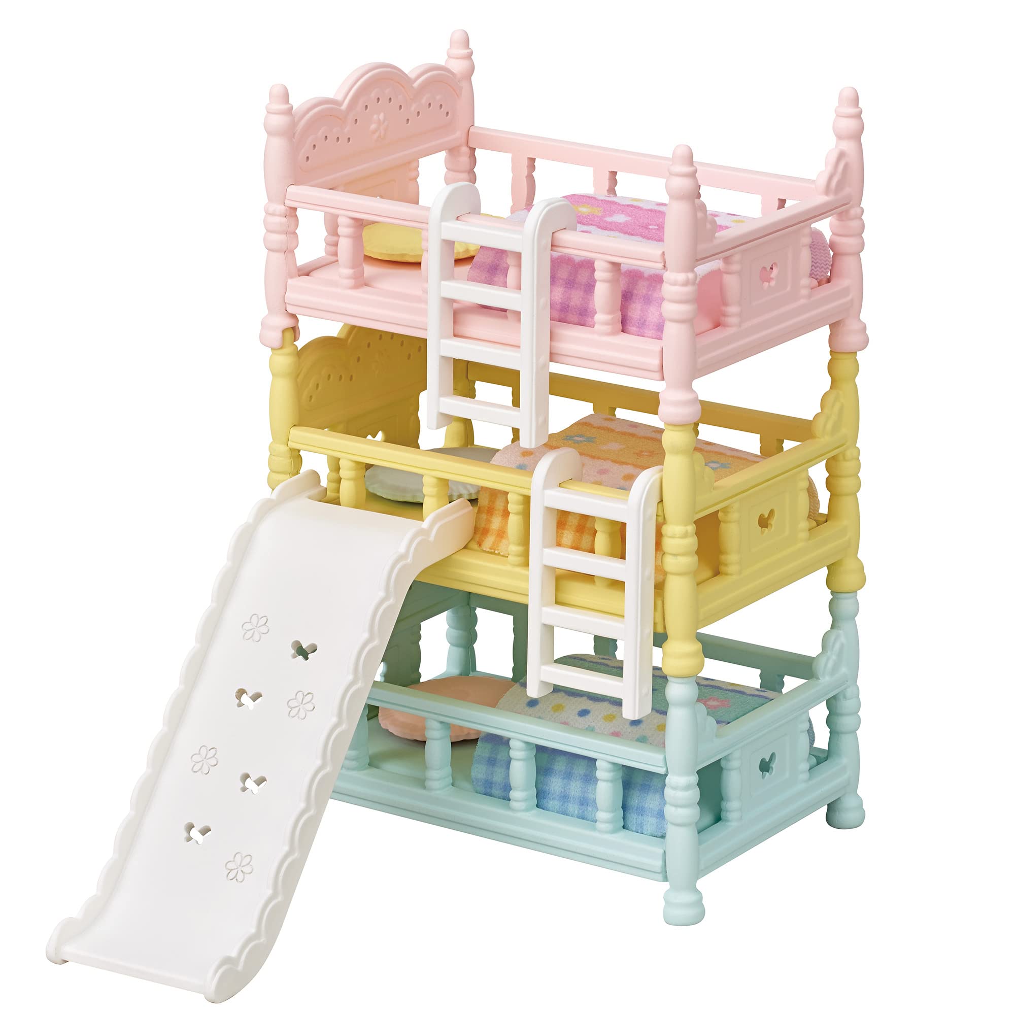 Sylvanian Families Triple Bunk Beds Playset | Includes Slide & Pillows | Ages 3+