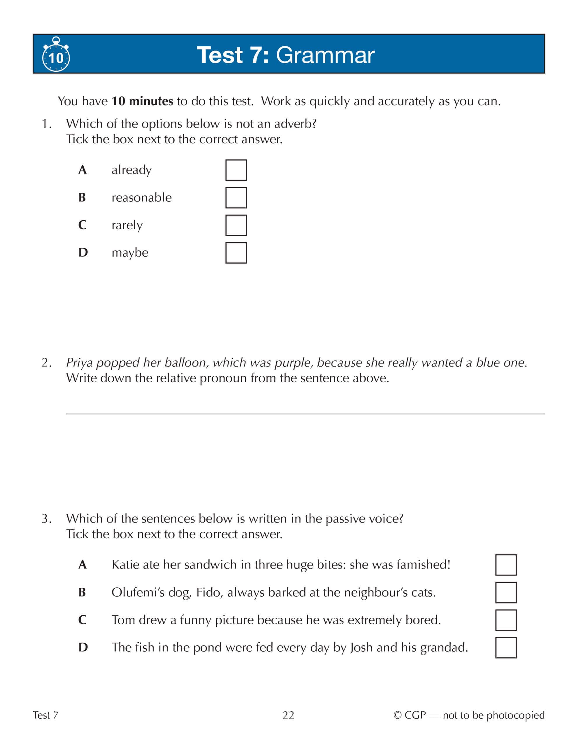 CGP 11+ GL 10-Minute Tests: English SPaG | Ages 10-11 | Includes Online Edition 4
