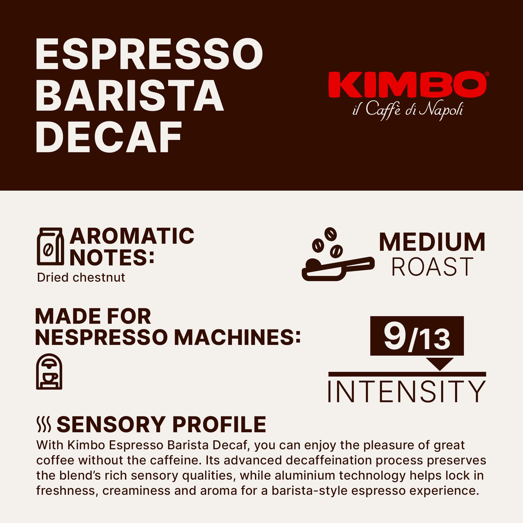 Kimbo Barista Decaf Espresso Capsules - Nespresso Compatible | Intensity 9/13 | 10 Count 3