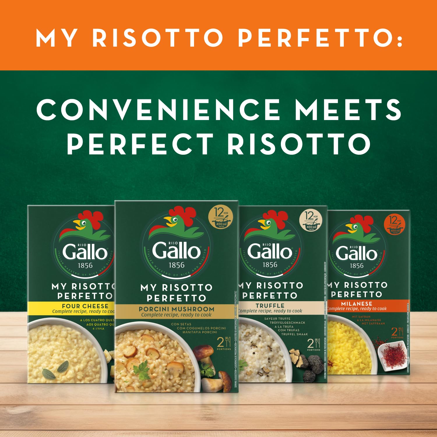 Riso Gallo My Risotto Perfetto Vegan Porcini Mushroom Ready-to-Cook Rice Mix | 175g Pack of 6 9