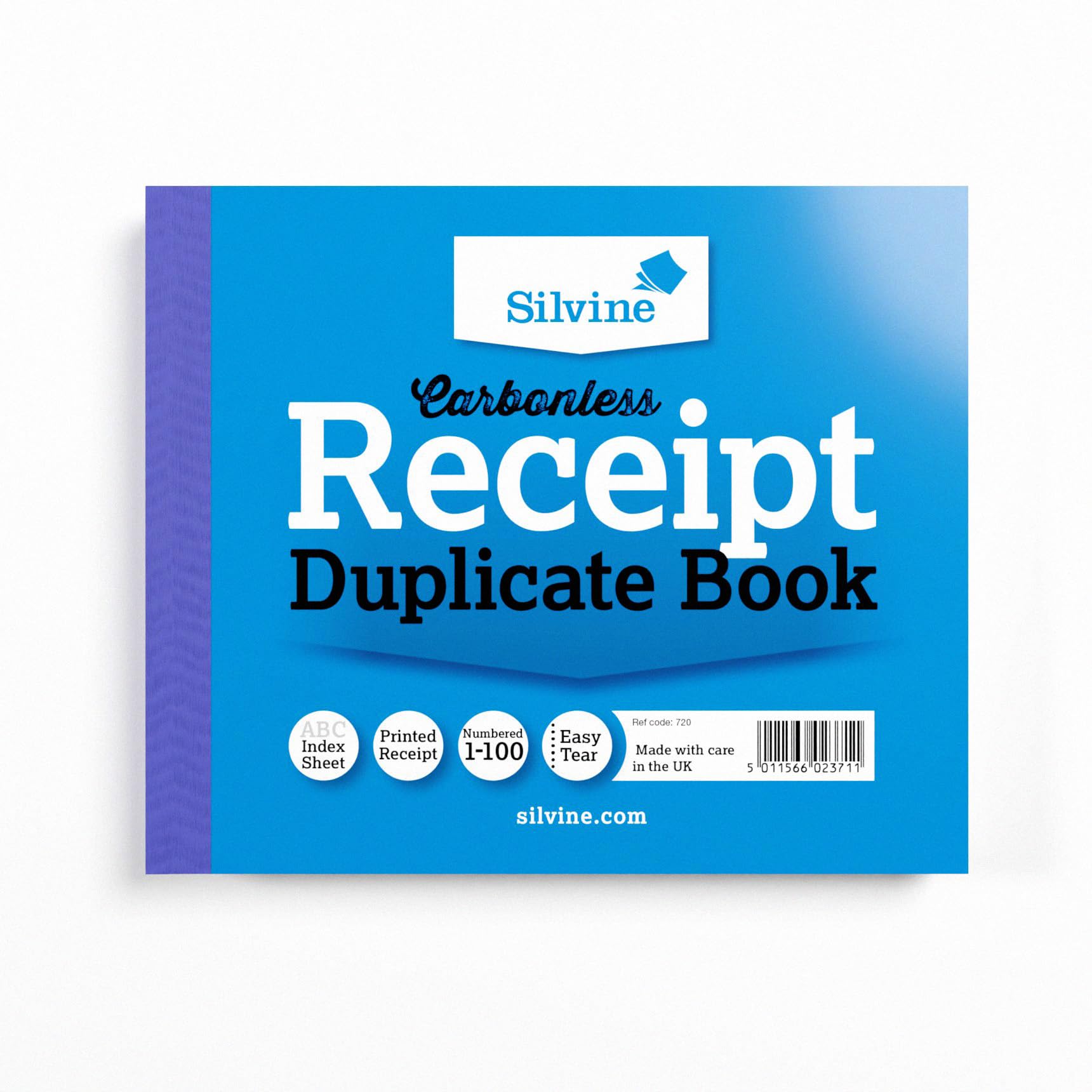 Silvine Carbonless Duplicate Receipt Book - Numbered 1-100 with Index Sheet | 102 x 127mm