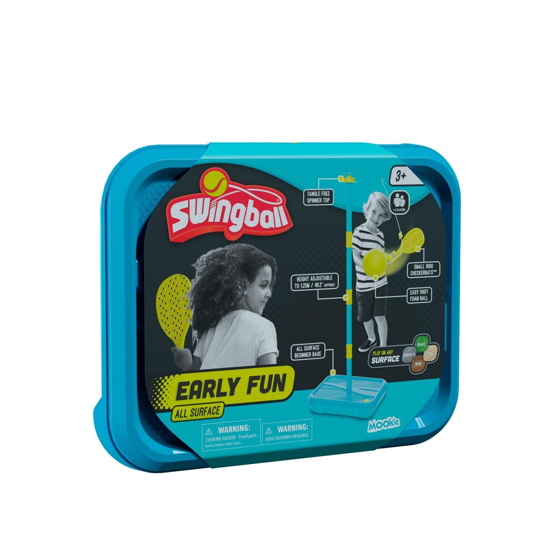 Swingball Early Fun All Surface Junior Swingball Set - Ages 3+ | Foam Ball | Blue & Yellow 4