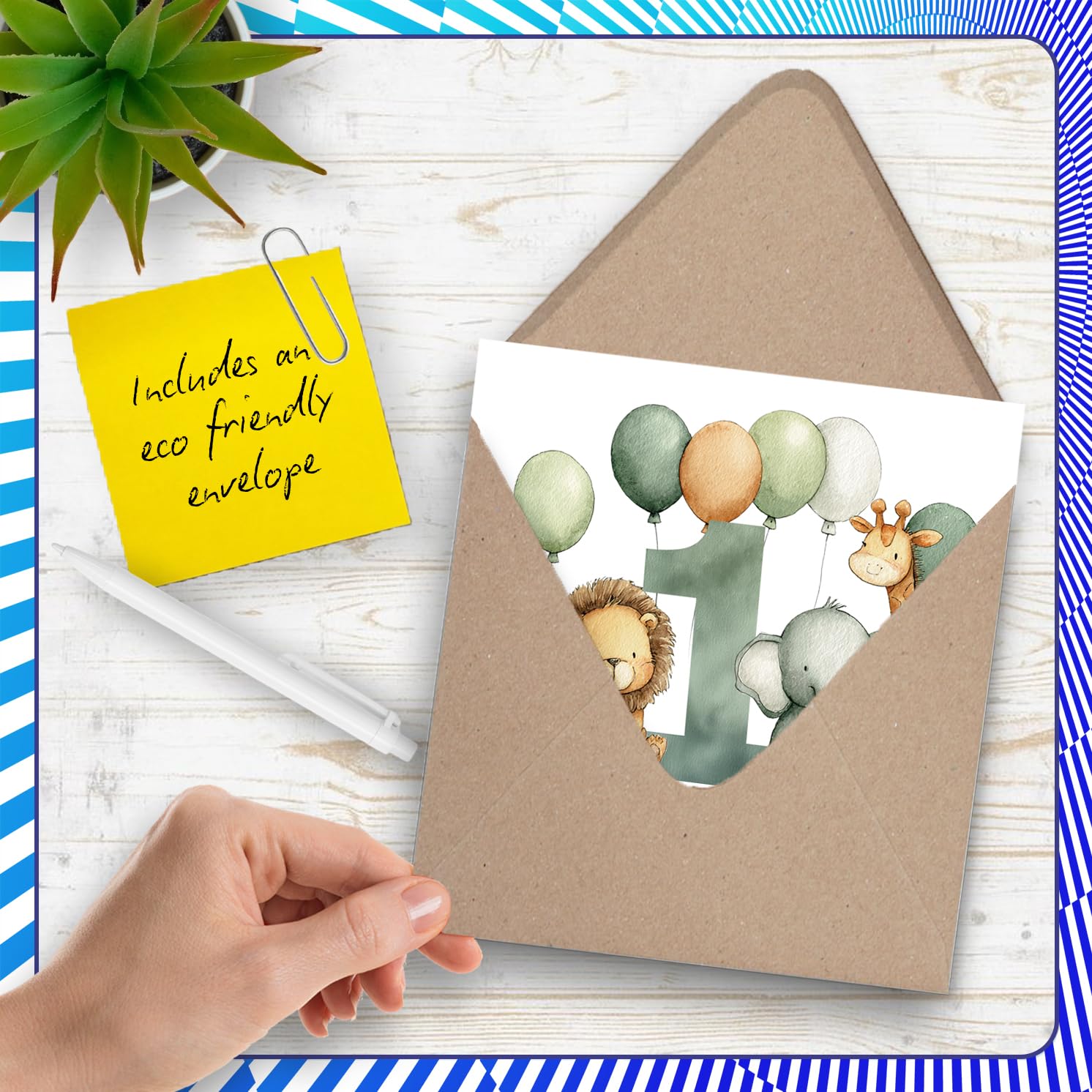 Stuff4 1st Birthday Card for Boys - Jungle Numbers Design | 145mm x 145mm 5