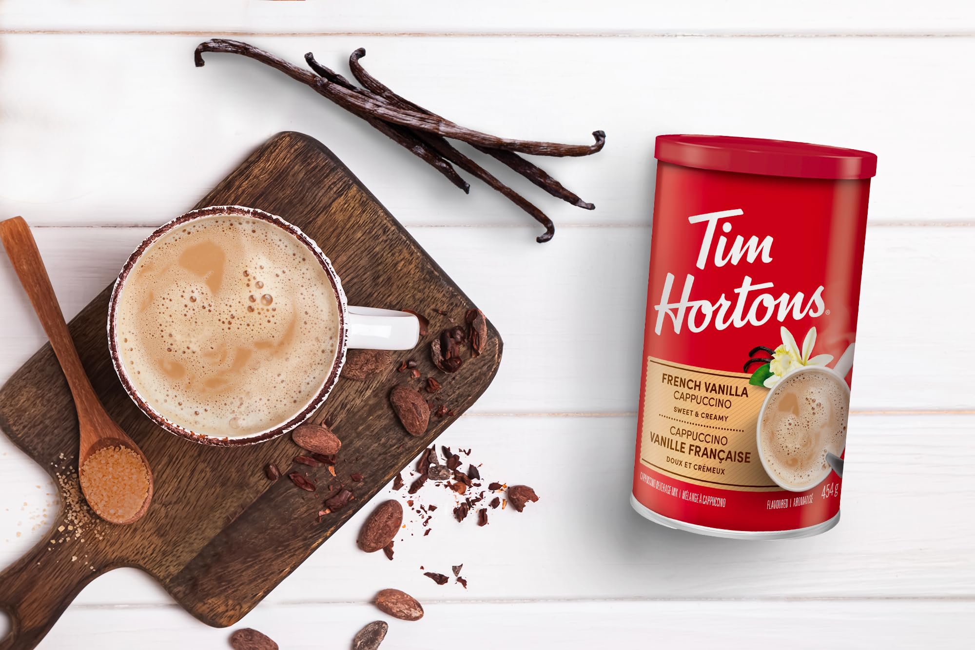 Tim Hortons French Vanilla Cappuccino Instant Coffee - 454g 3
