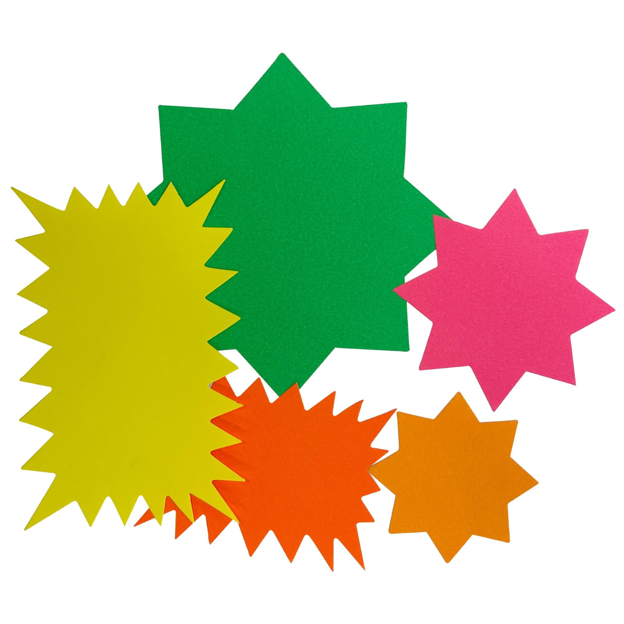 Janrax Neon Fluorescent Star Pricemarker Labels - 42mm, Colourful, Pack of 100 4