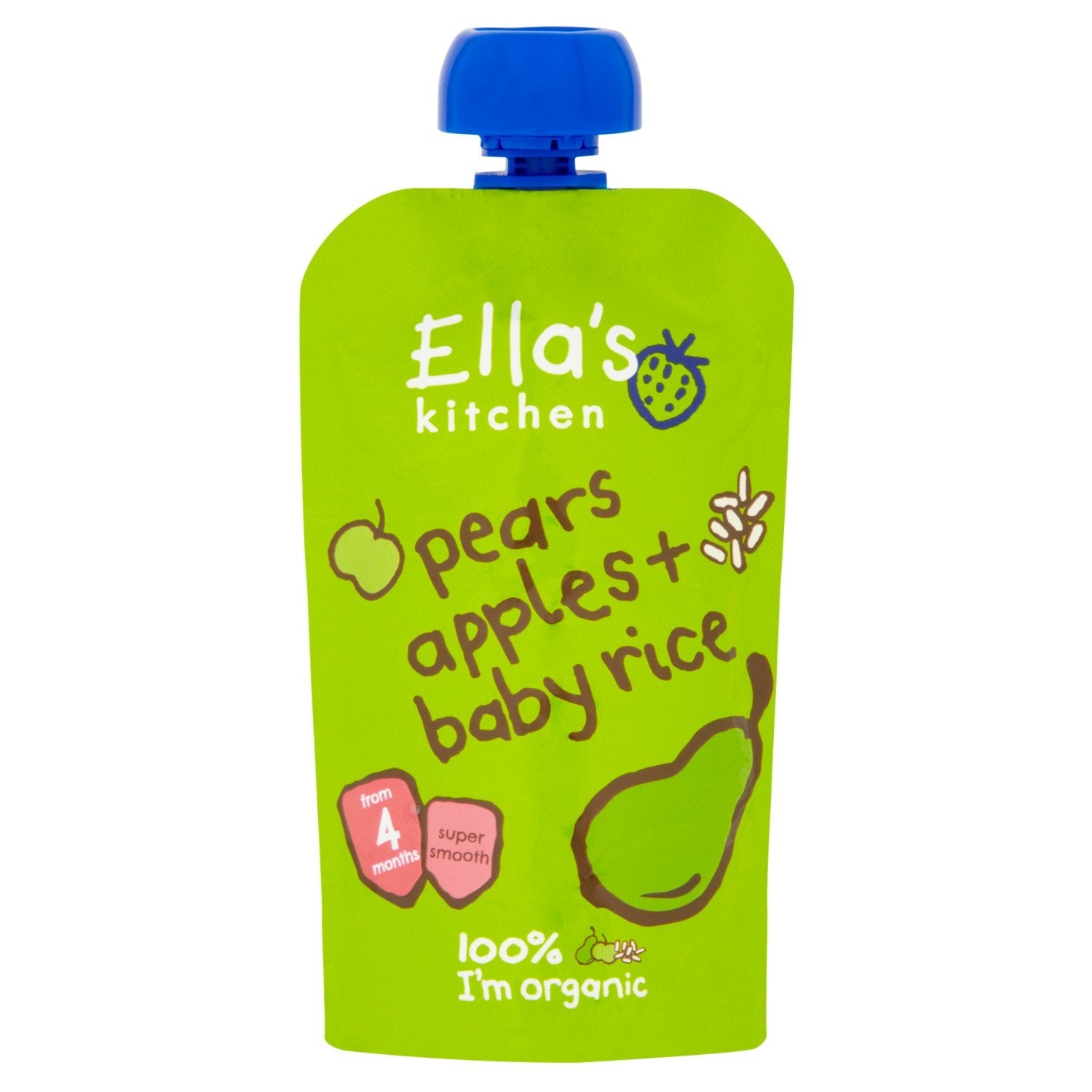 Ella's Kitchen Organic Pears Apple and Baby Rice Fruit Pot | 120g
