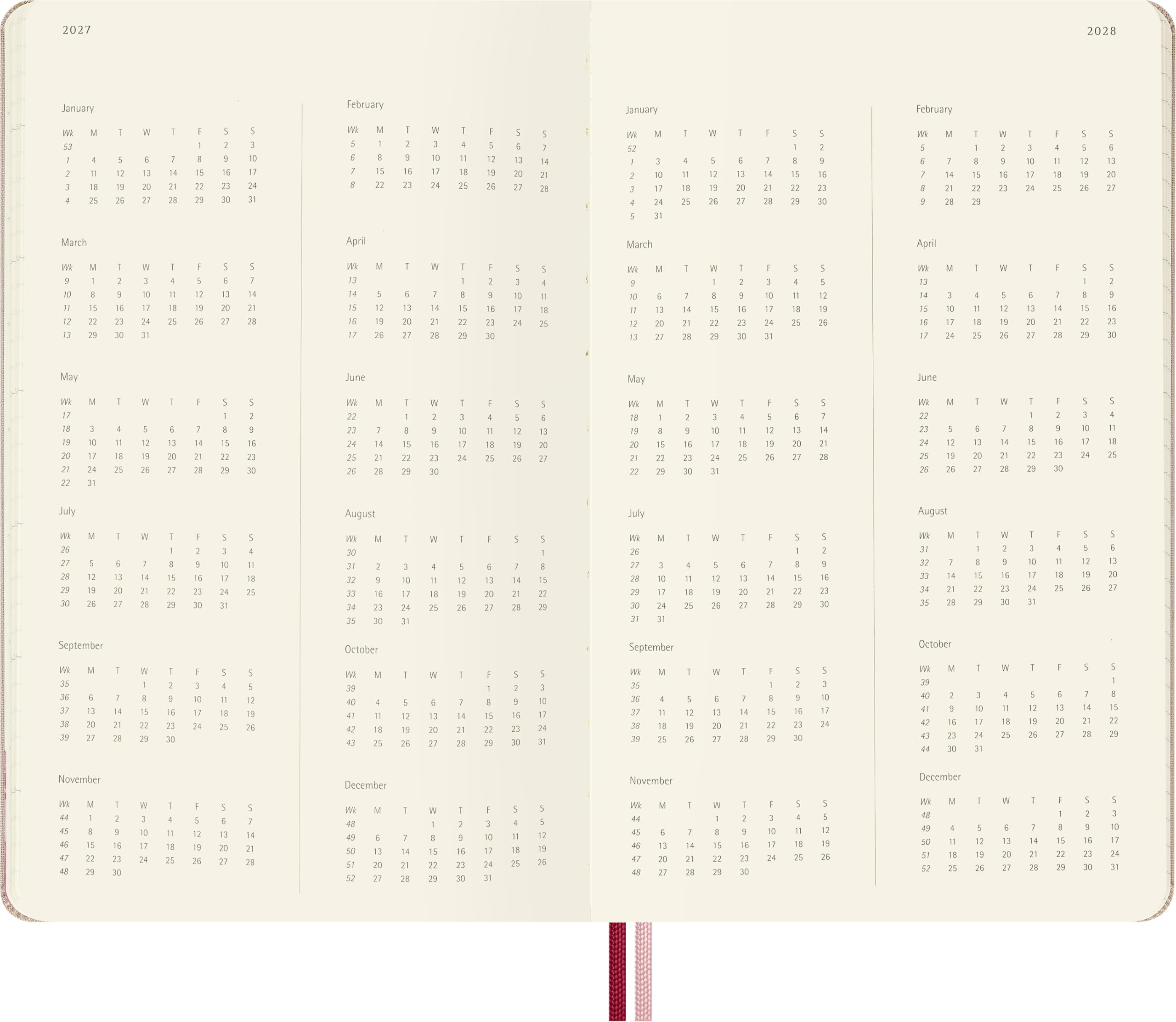 Moleskine 18-Month Weekly Planner 2026-2027 Sakura Collection - Hard Cover, Large Size 13x21cm 4