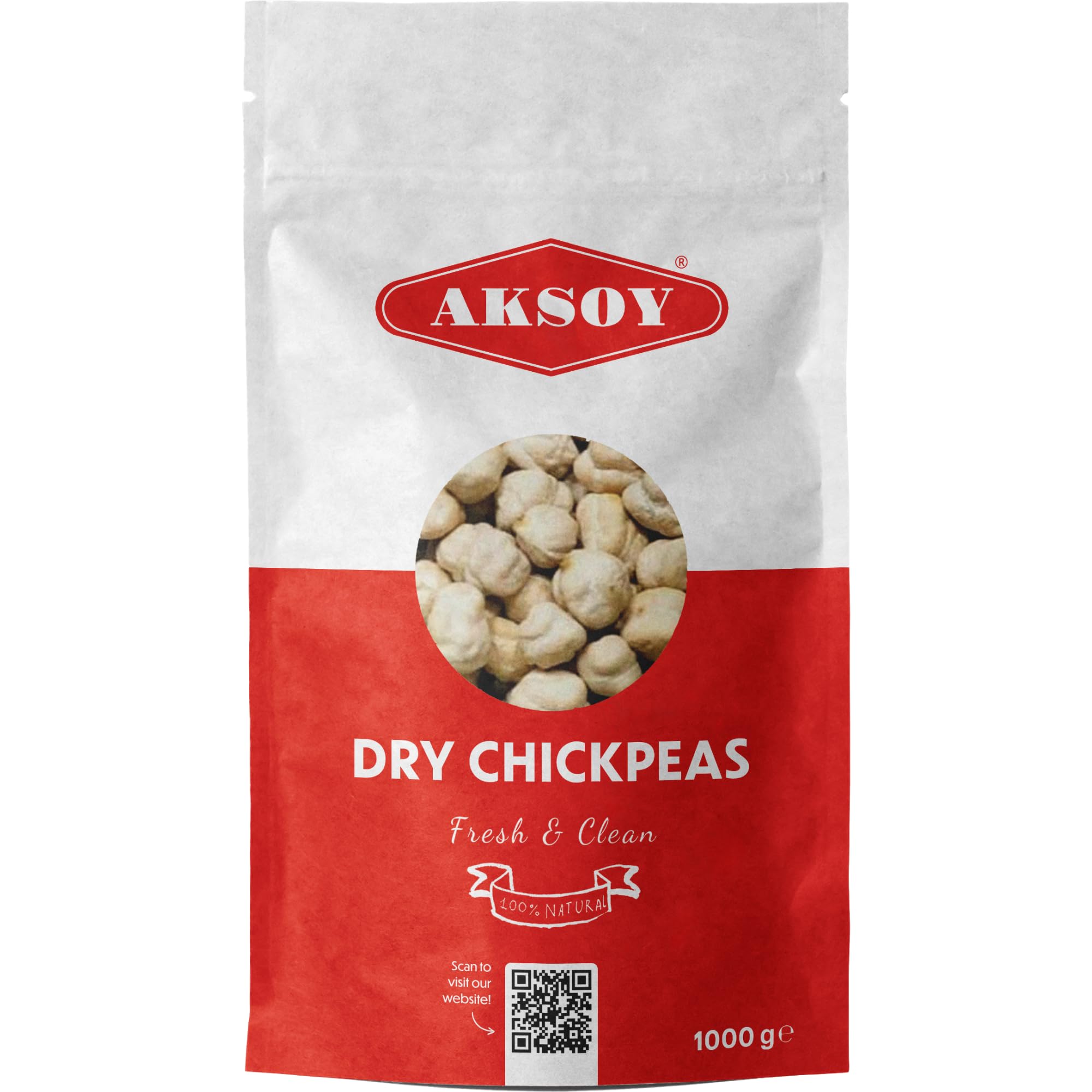 Aksoy - Premium Trockenkichererbsen XL Größe (12mm) 1KG 8