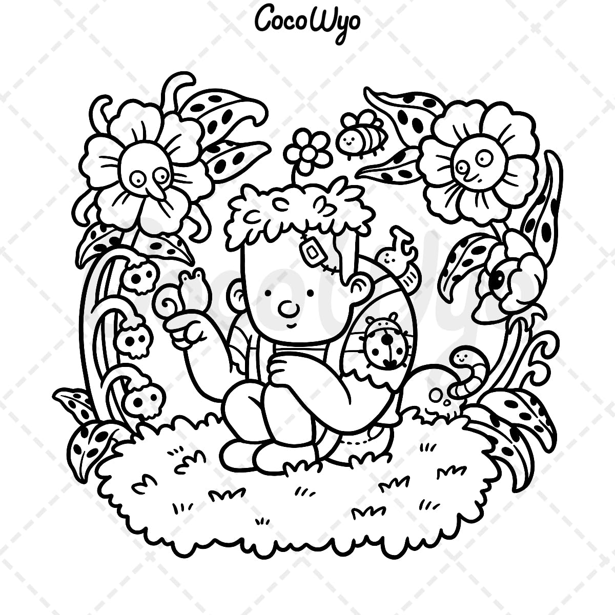 Coco Wyo Spooky Cutie Coloring Book - Adorable Creepy Designs for Stress Relief | Paperback 3