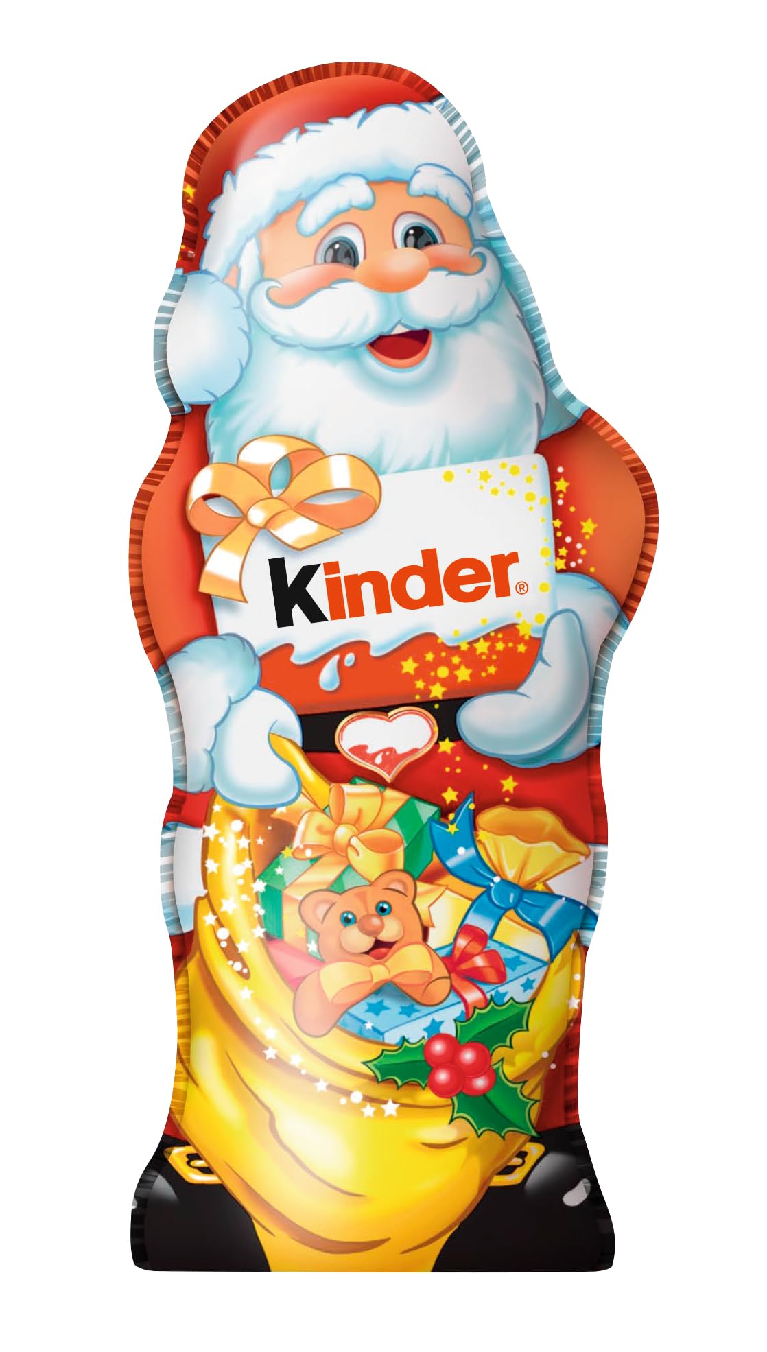 Kinder Milchschokolade Weihnachtsmann Figur Geschenk, 110g Festliche Schokoladen-Strumpffüller 4