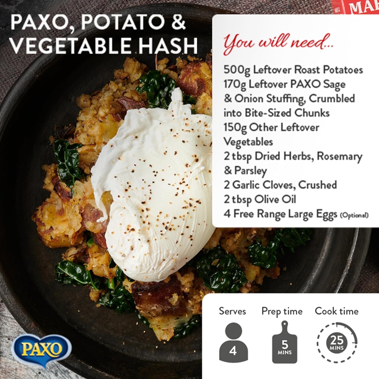 Paxo Sage & Onion Stuffing Mix - Traditional Flavour, Quick & Easy Preparation | 170g 5