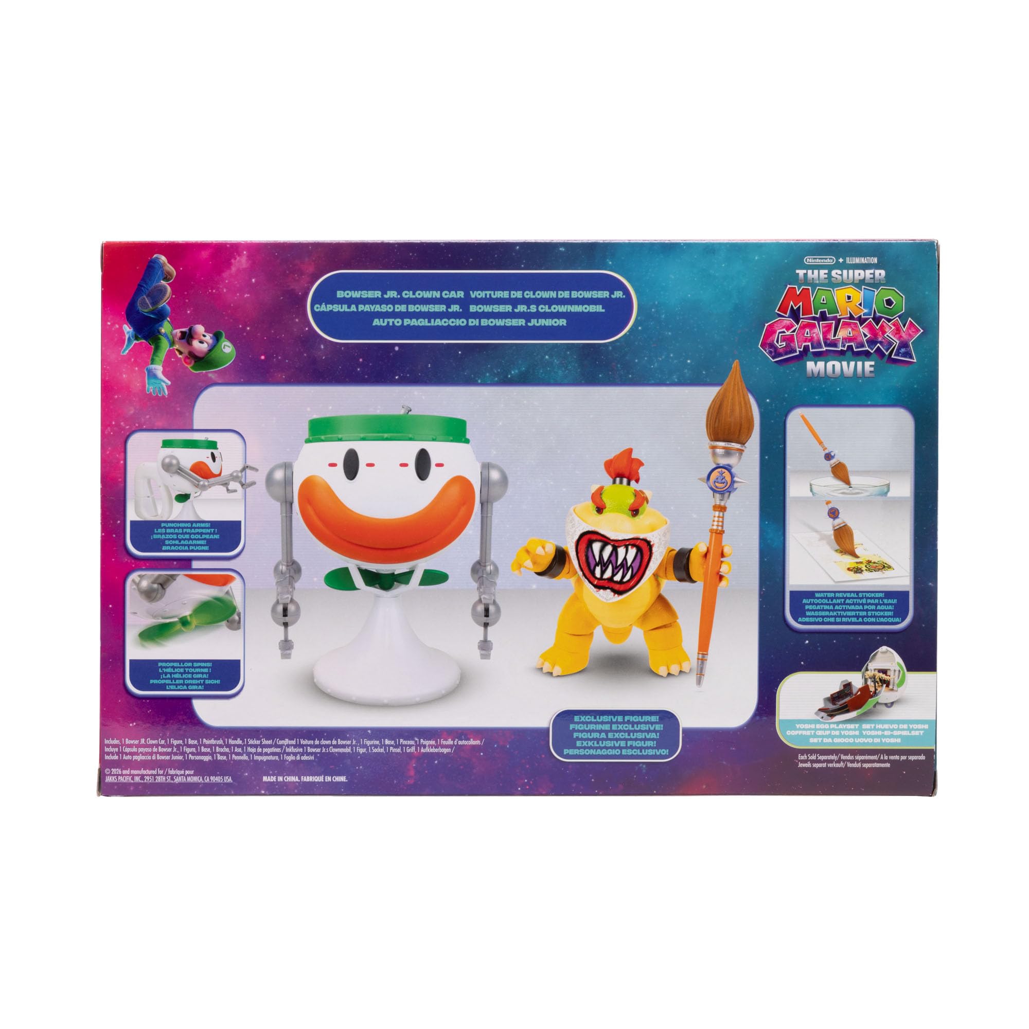 THE SUPER MARIO BROS. MOVIE Bowser Jr. Action Feature Figure with Clown Car | 5" Articulated | Ages 3+ 5