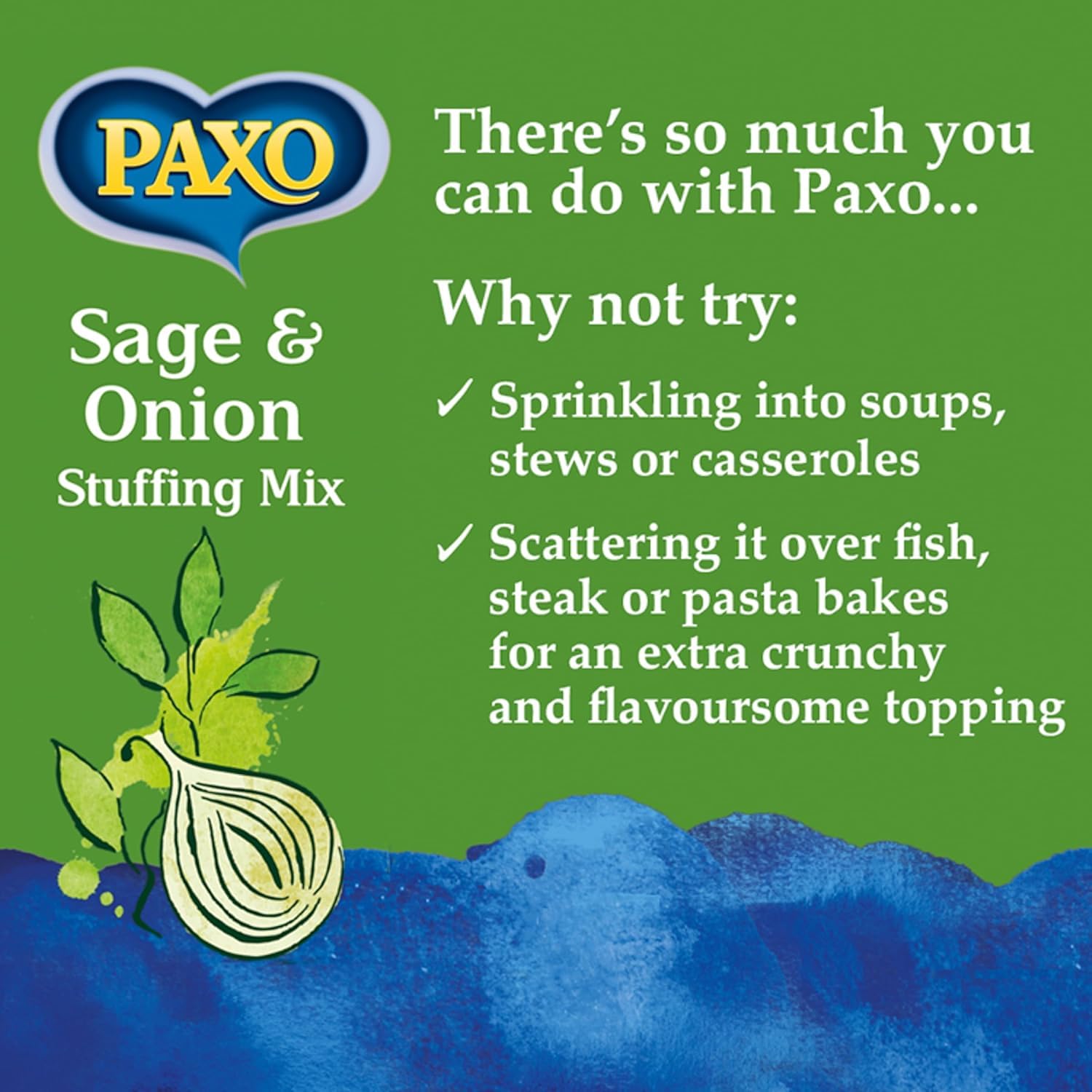 Paxo Sage & Onion Stuffing Mix - Traditional Flavour, Quick & Easy Preparation | 170g 8