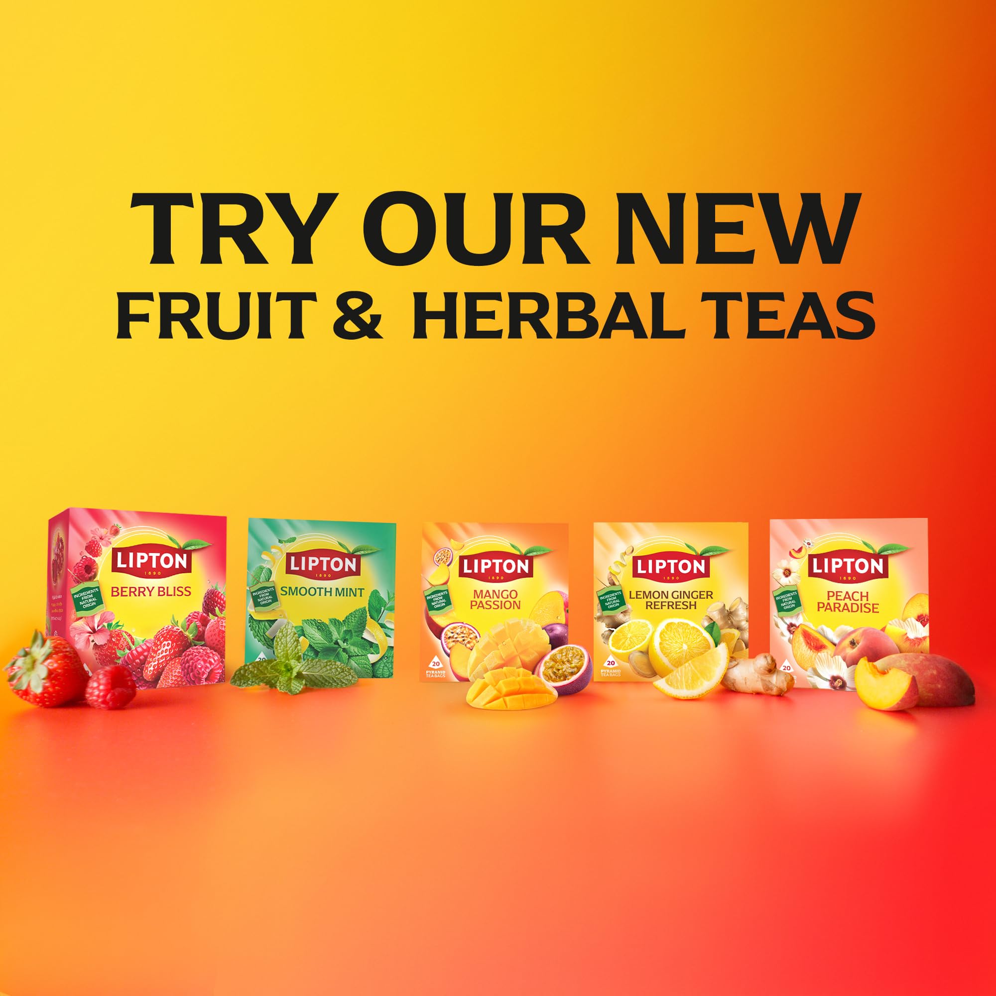 Lipton Lemon Ginger Refresh Fruit Infusion Herbal Tea Bags, 20 Count, Caffeine Free 6