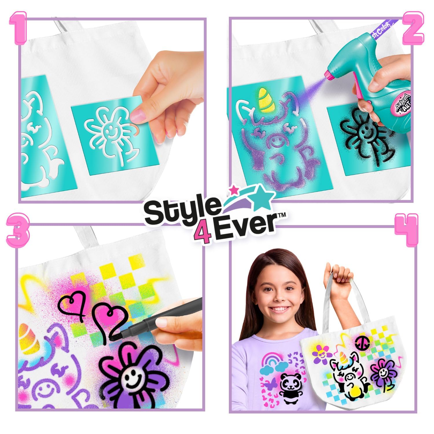 Canal Toys Airbrush Fashion Design Kit - Battery Powered Airbrush | Washable Colors | Includes Tote Bag 5