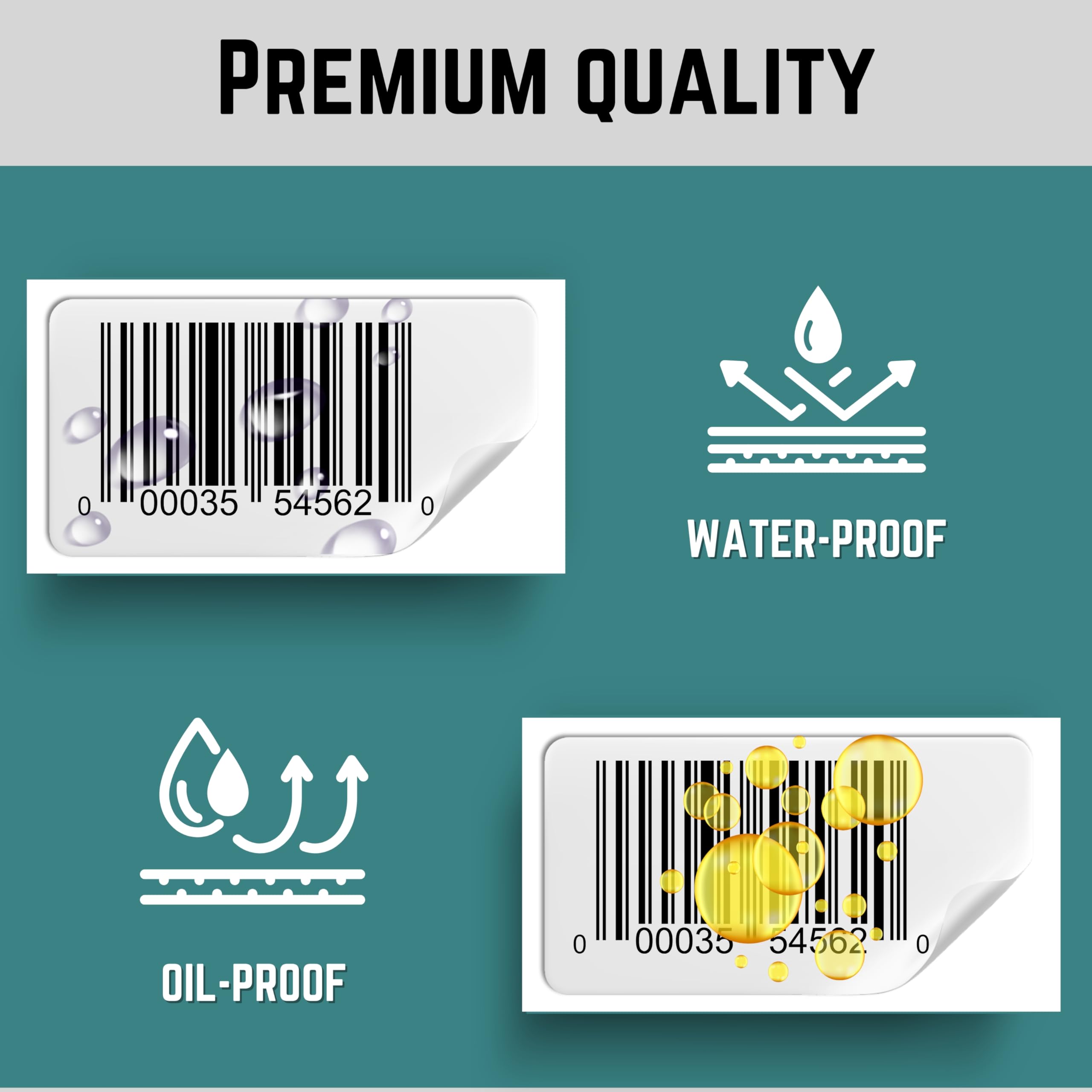 Double Dragon Direct Thermal Printer Labels - 51mm x 25mm | 2,000 Labels per Roll | Waterproof & Scratch Resistant 3