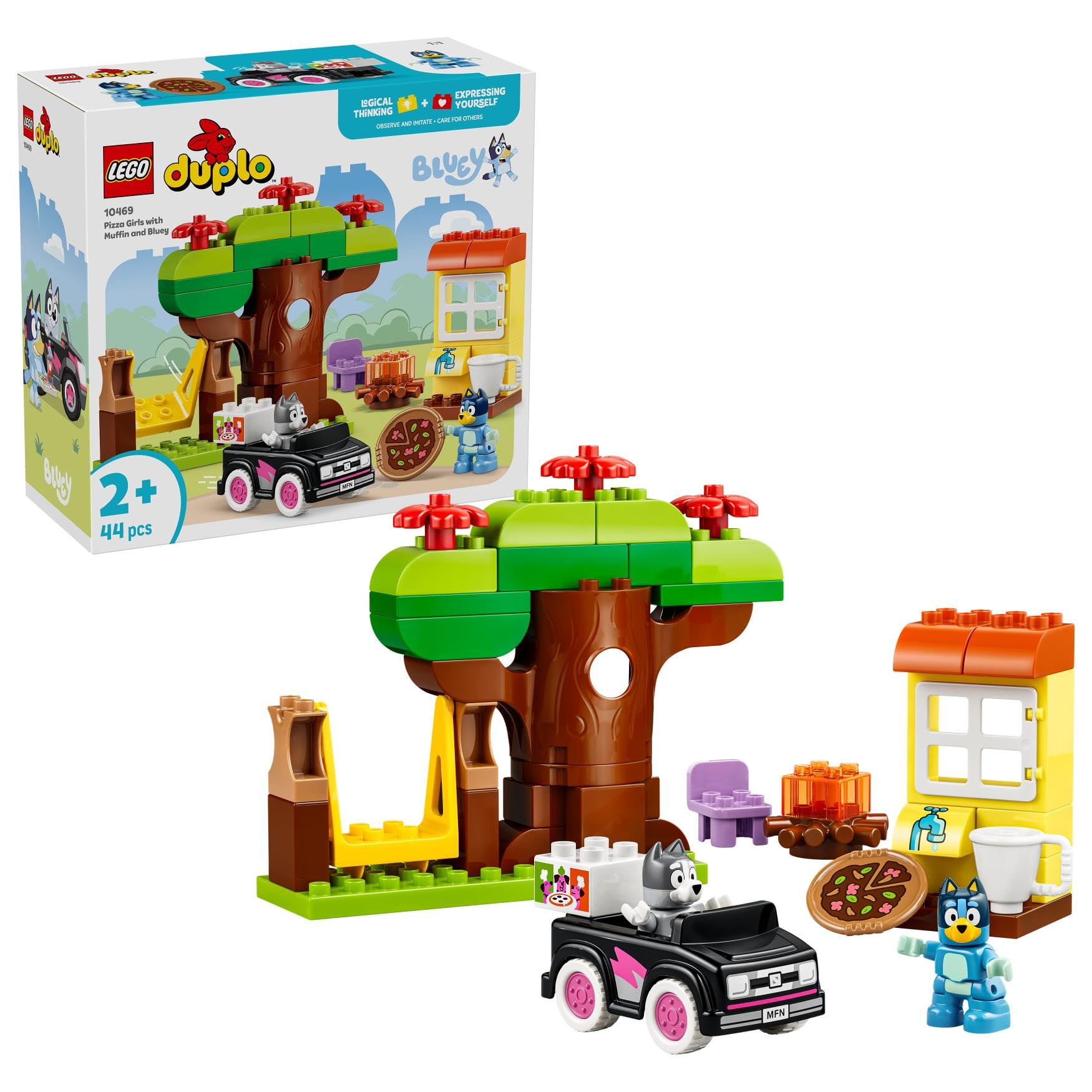 LEGO DUPLO Bluey Pizza Girls with Muffin and Bluey Building Set | Ages 2+