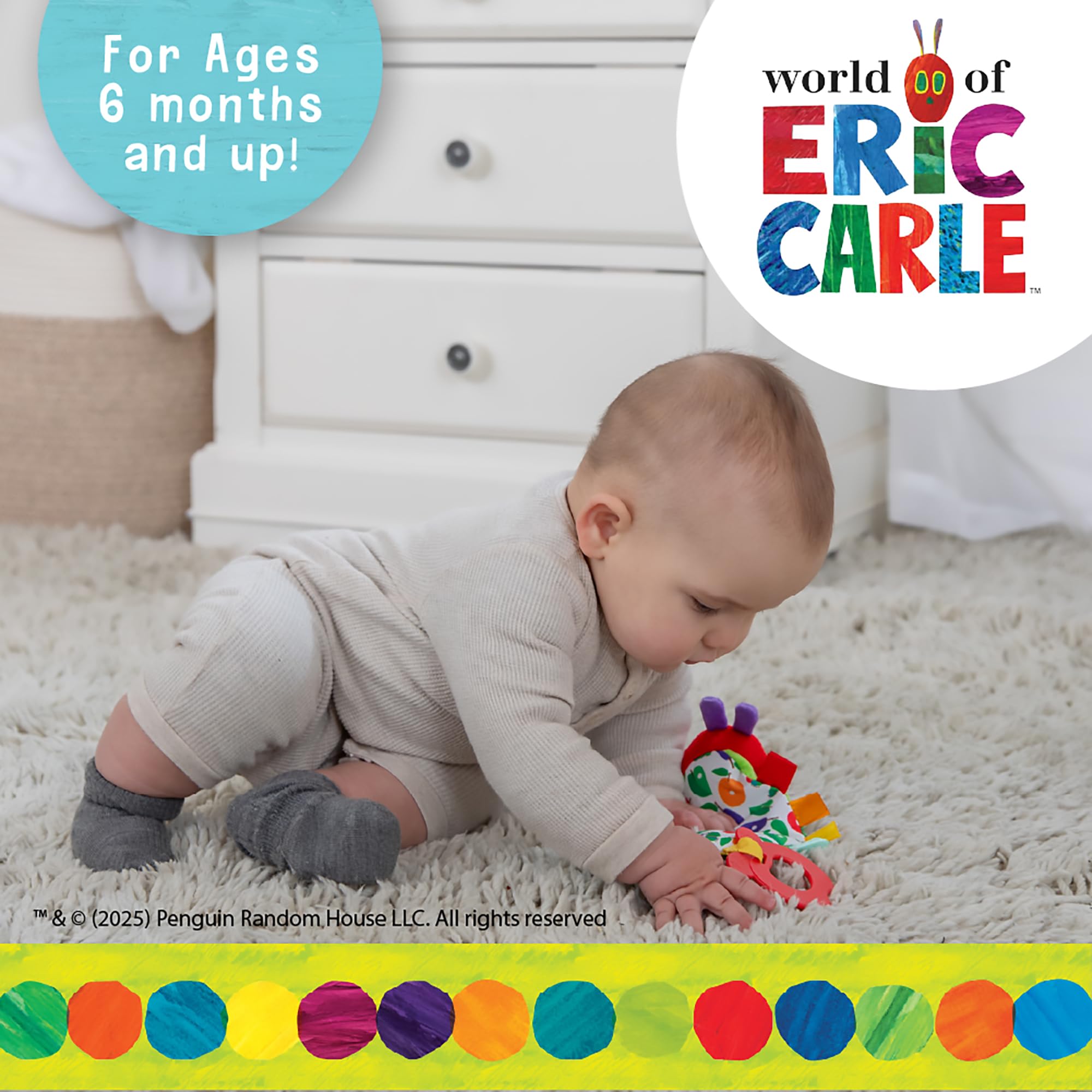 KIDS PREFERRED The Very Hungry Caterpillar Sensory Crinkle Toy with Teether | Ages 0m+ 3
