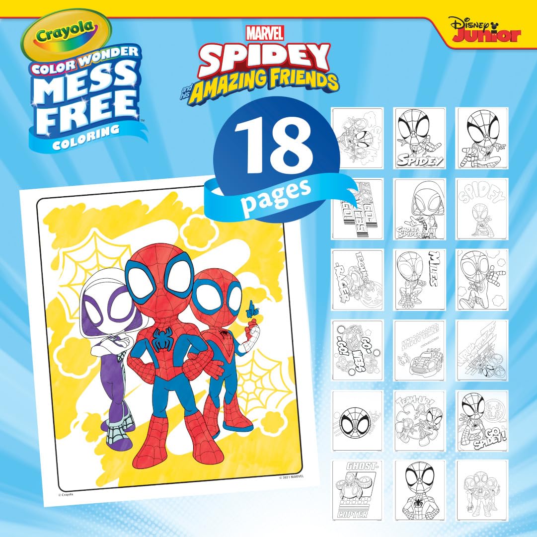 CRAYOLA Color Wonder Spidey and His Amazing Friends Mess-Free Coloring Kit | 23 Piece Set | Ages 3+ 4