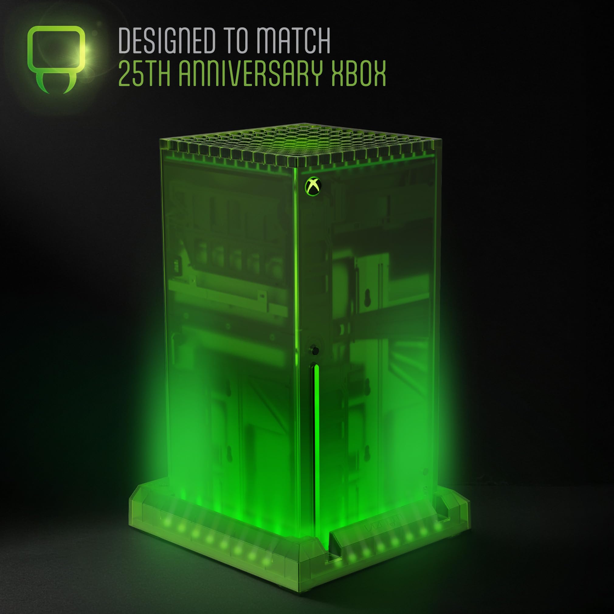 Venom X25 LED Console Stand for Xbox Series X - Translucent Green, Customizable Lighting 2