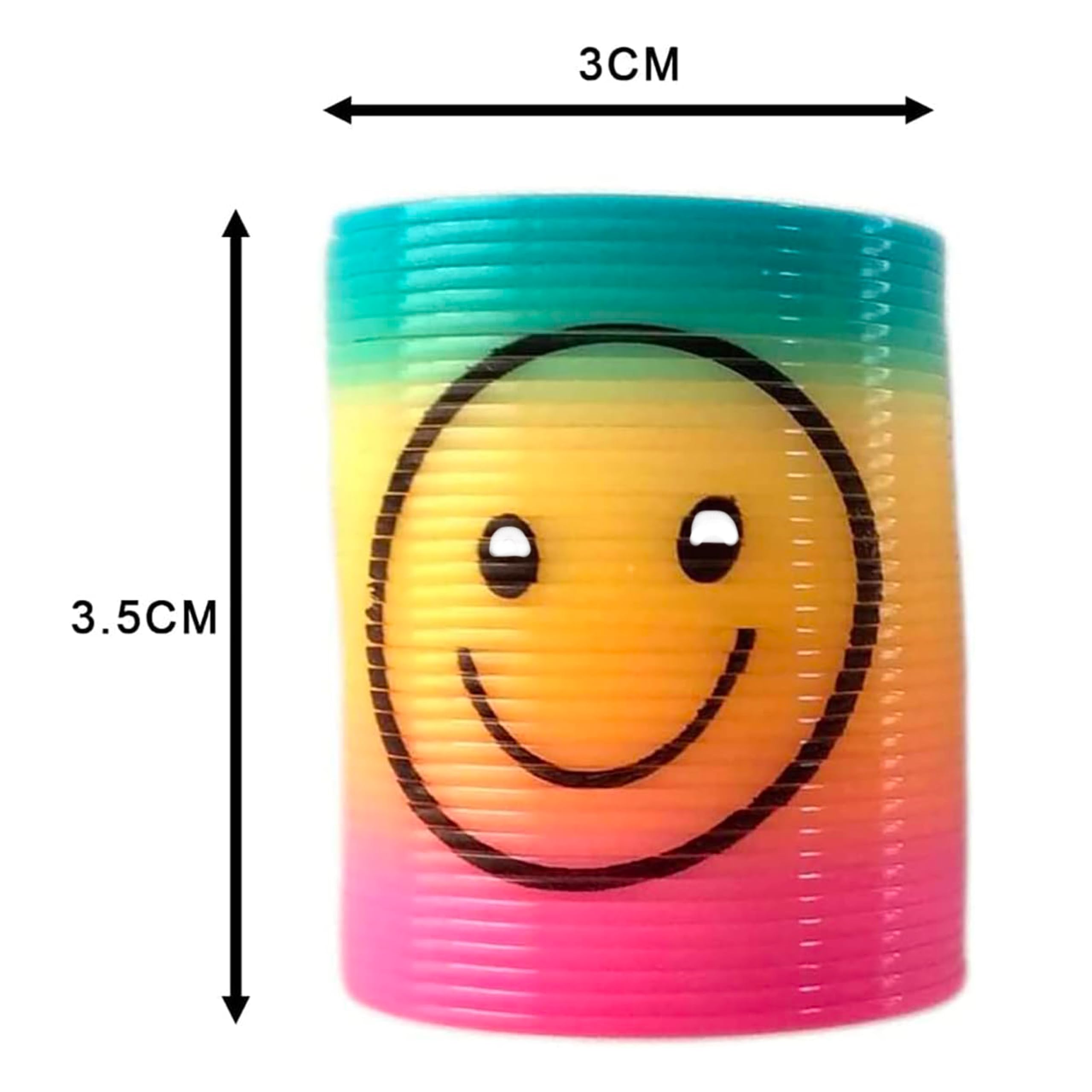 SHATCHI 6Pcs Rainbow Smile Face Spring Toys - Stretches Up to 1 Meter | Plastic 7